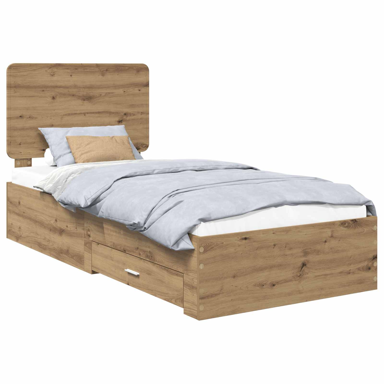 Cadre de lit Chêne artisanal 90 x 190 cm Bois d'ingénierie - XIOS