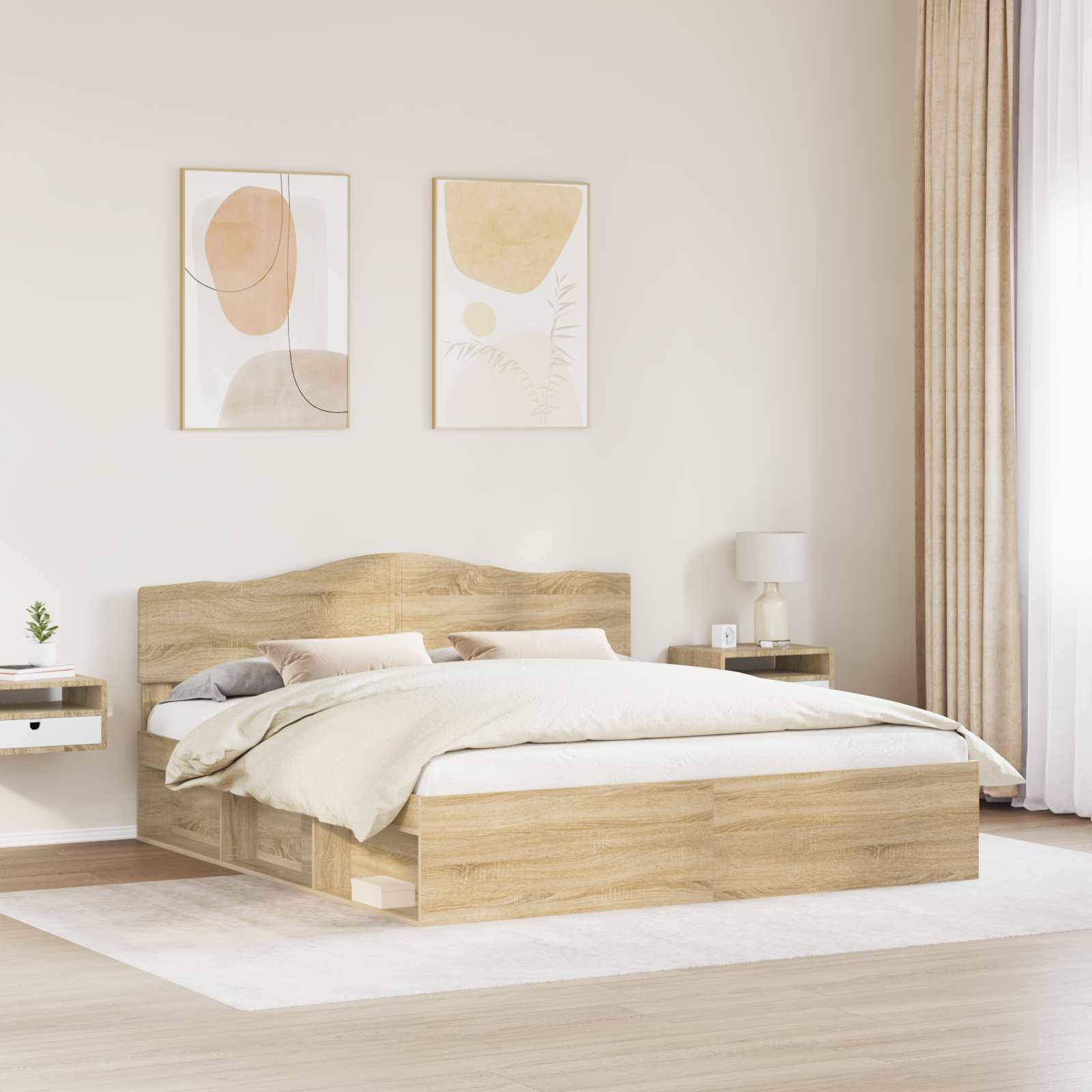 Cadre de lit Sonoma 200 x 200 cm Bois de pin massif - XIOS