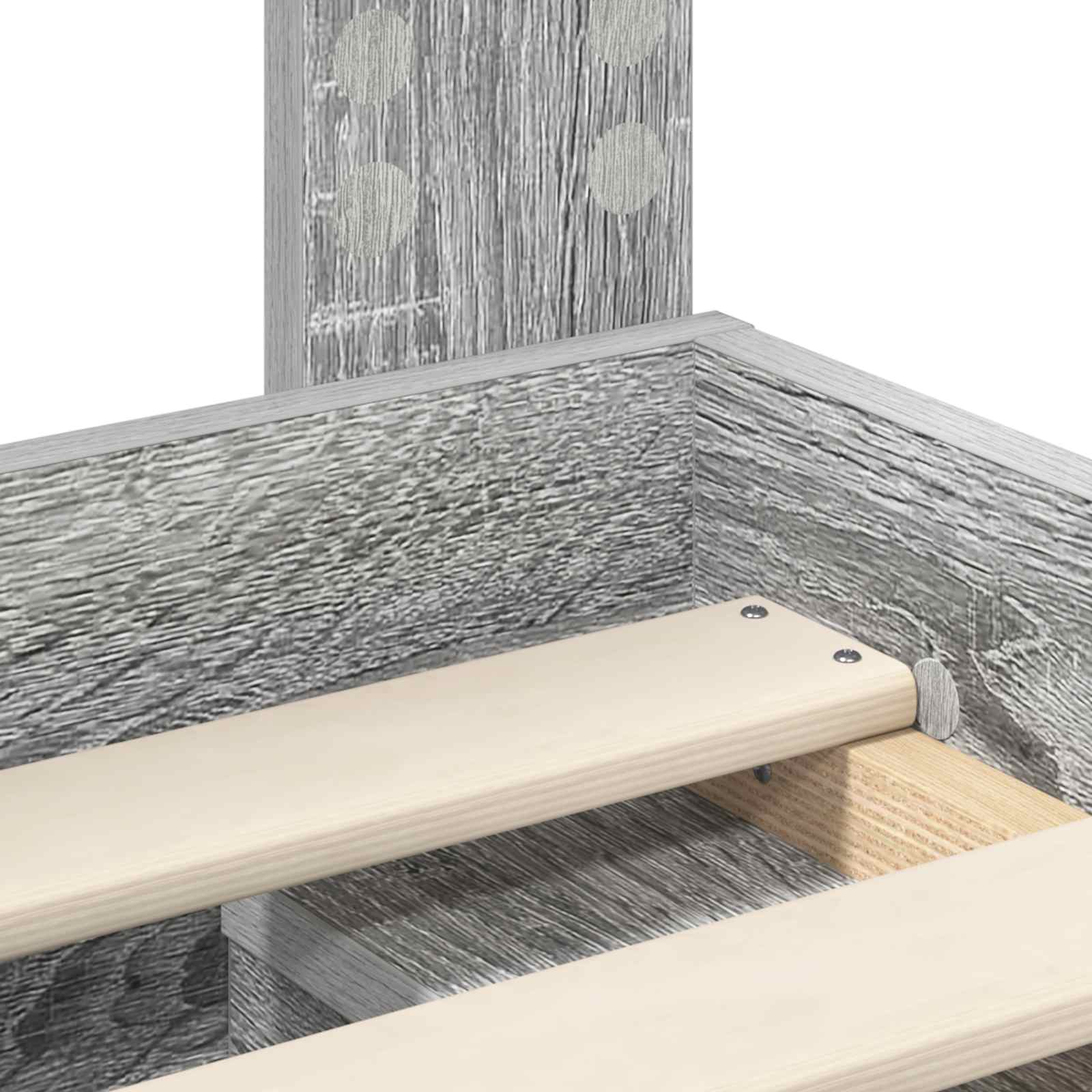 Cadre de lit Gris Sonoma 200 x 200 cm Bois de pin massif - XIOS