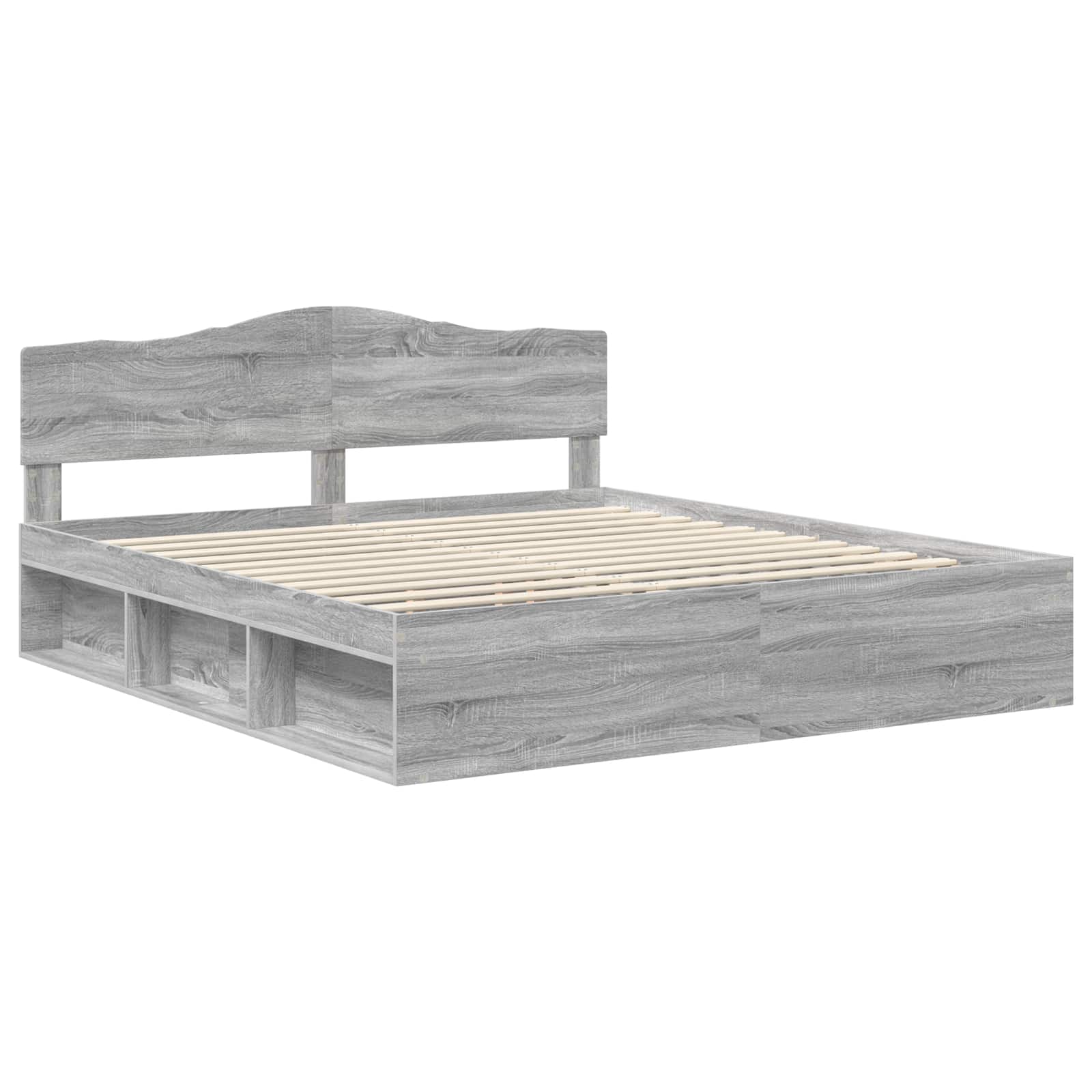 Cadre de lit Gris Sonoma 200 x 200 cm Bois de pin massif - XIOS