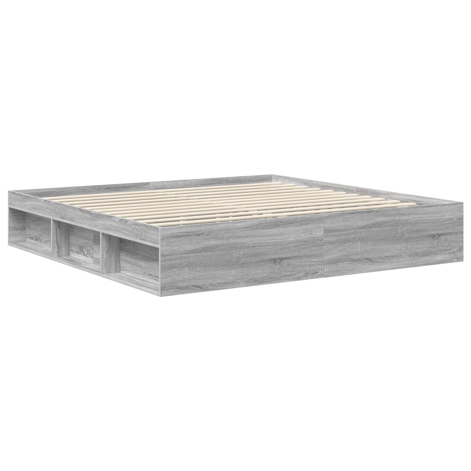 Cadre de lit Gris Sonoma 200 x 200 cm Bois de pin massif - XIOS