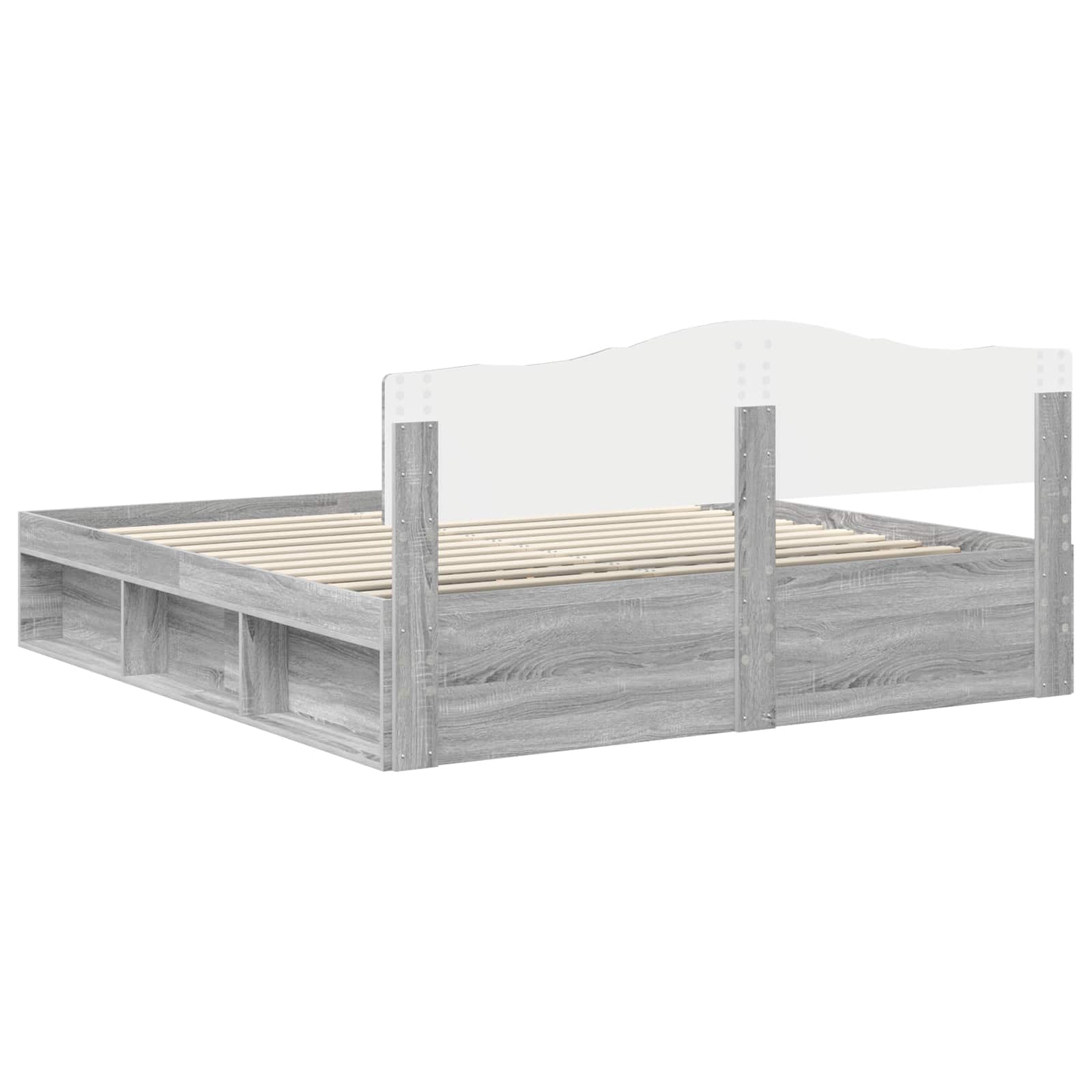 Cadre de lit Gris Sonoma 200 x 200 cm Bois de pin massif - XIOS