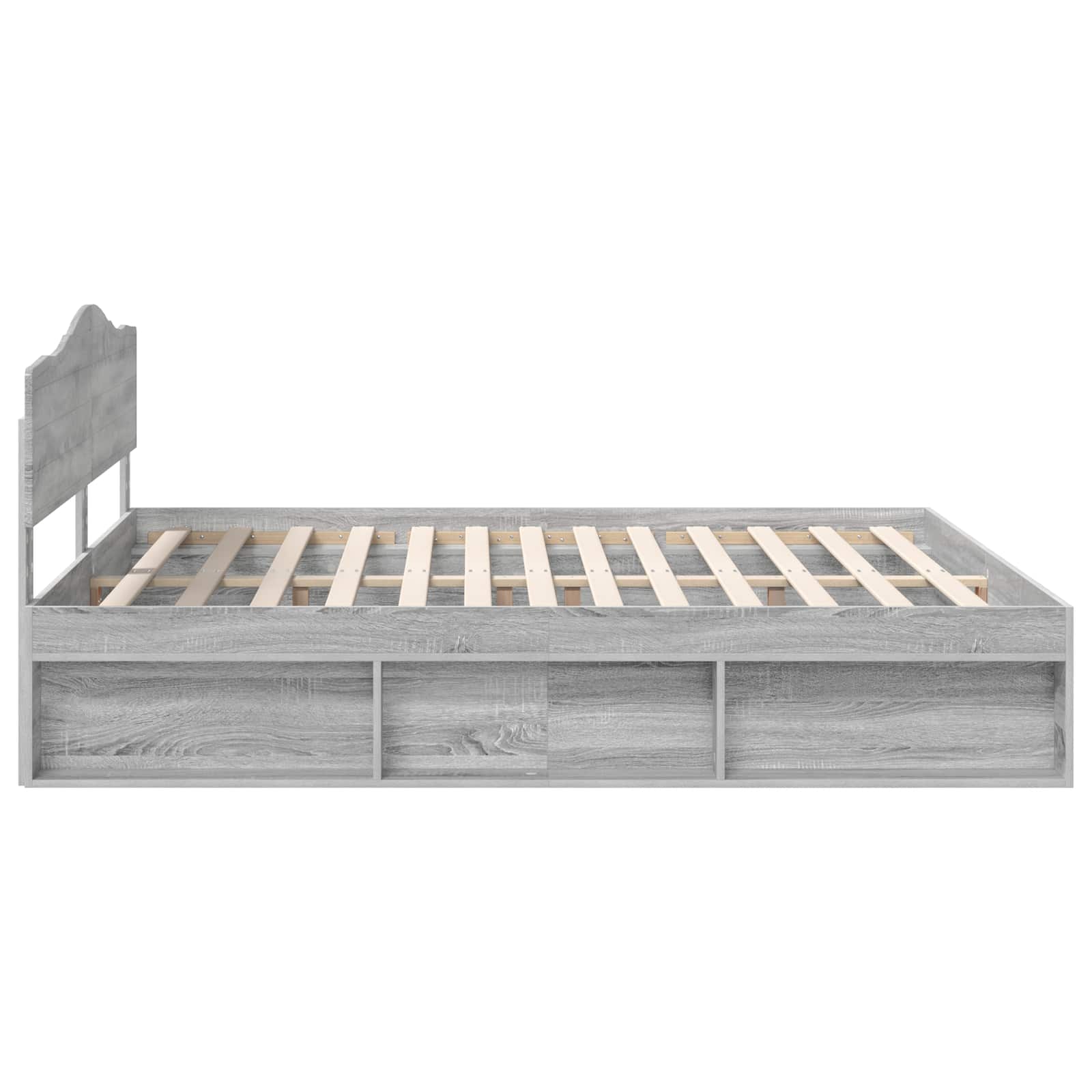 Cadre de lit Gris Sonoma 200 x 200 cm Bois de pin massif - XIOS