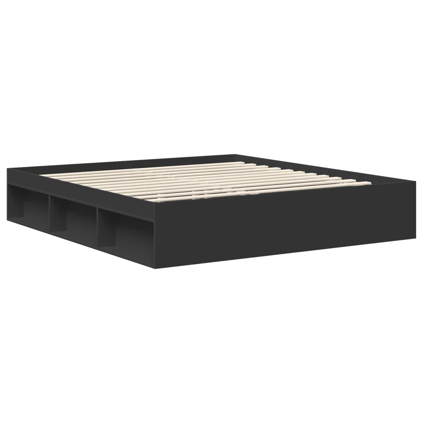 Cadre de lit Noir 180 x 200 cm Bois de pin massif - XIOS