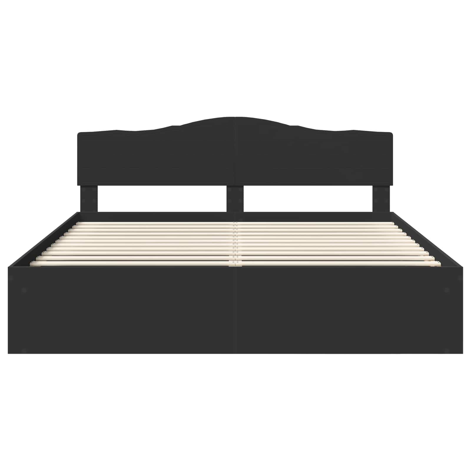 Cadre de lit avec tête de lit Noir 180 x 200 cm Pin massif - XIOS