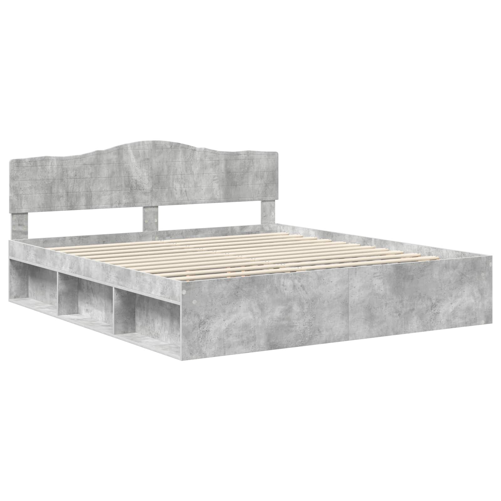 Cadre de lit Béton 180 x 200 cm Bois de pin massif - XIOS
