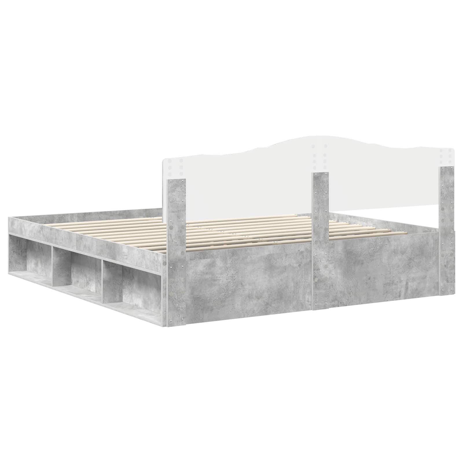 Cadre de lit Béton 180 x 200 cm Bois de pin massif - XIOS