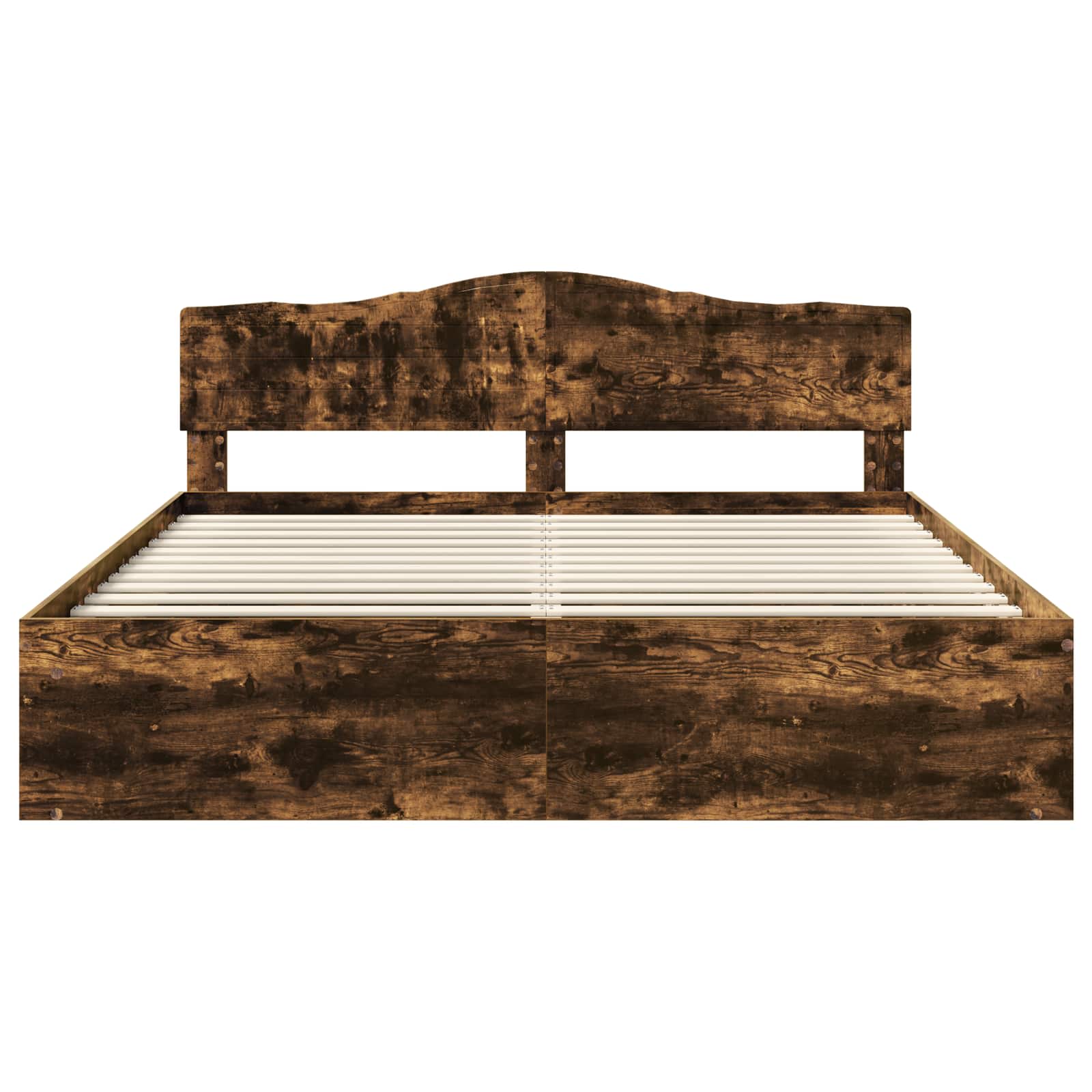 Cadre de lit Chêne fumé 180 x 200 cm Bois de pin massif - XIOS