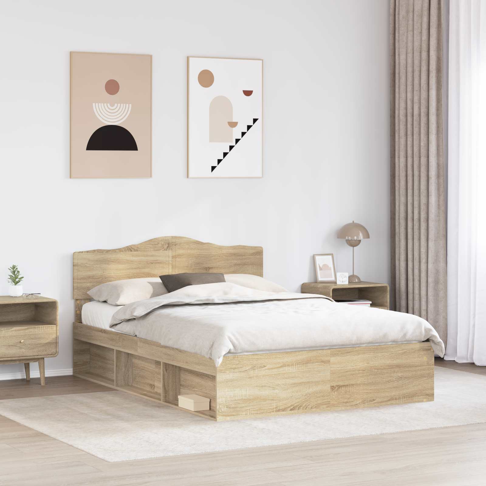 Cadre de lit Sonoma 160 x 200 cm Bois de pin massif - XIOS