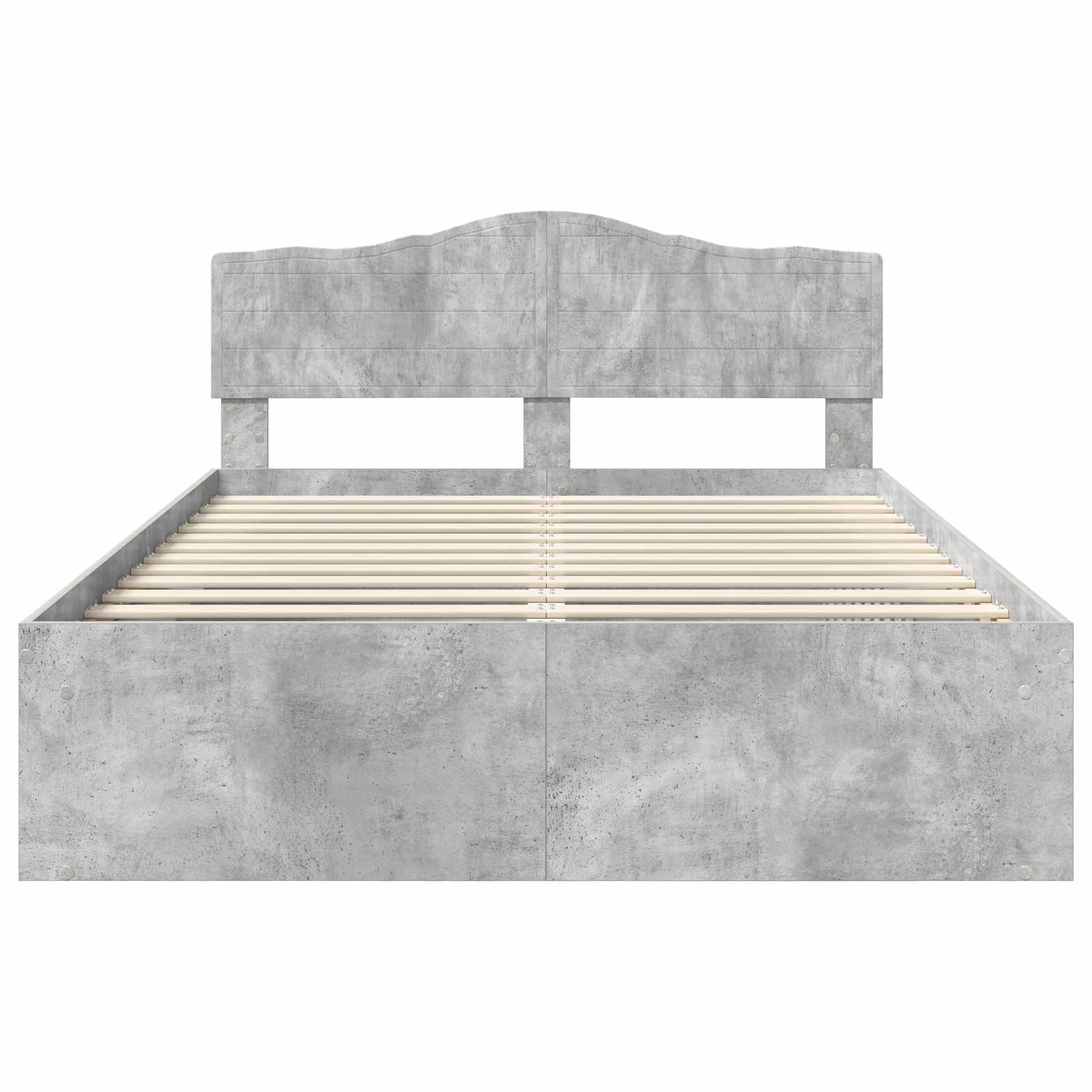 Cadre de lit Gris Béton 150 x 200 cm Bois de pin massif - XIOS