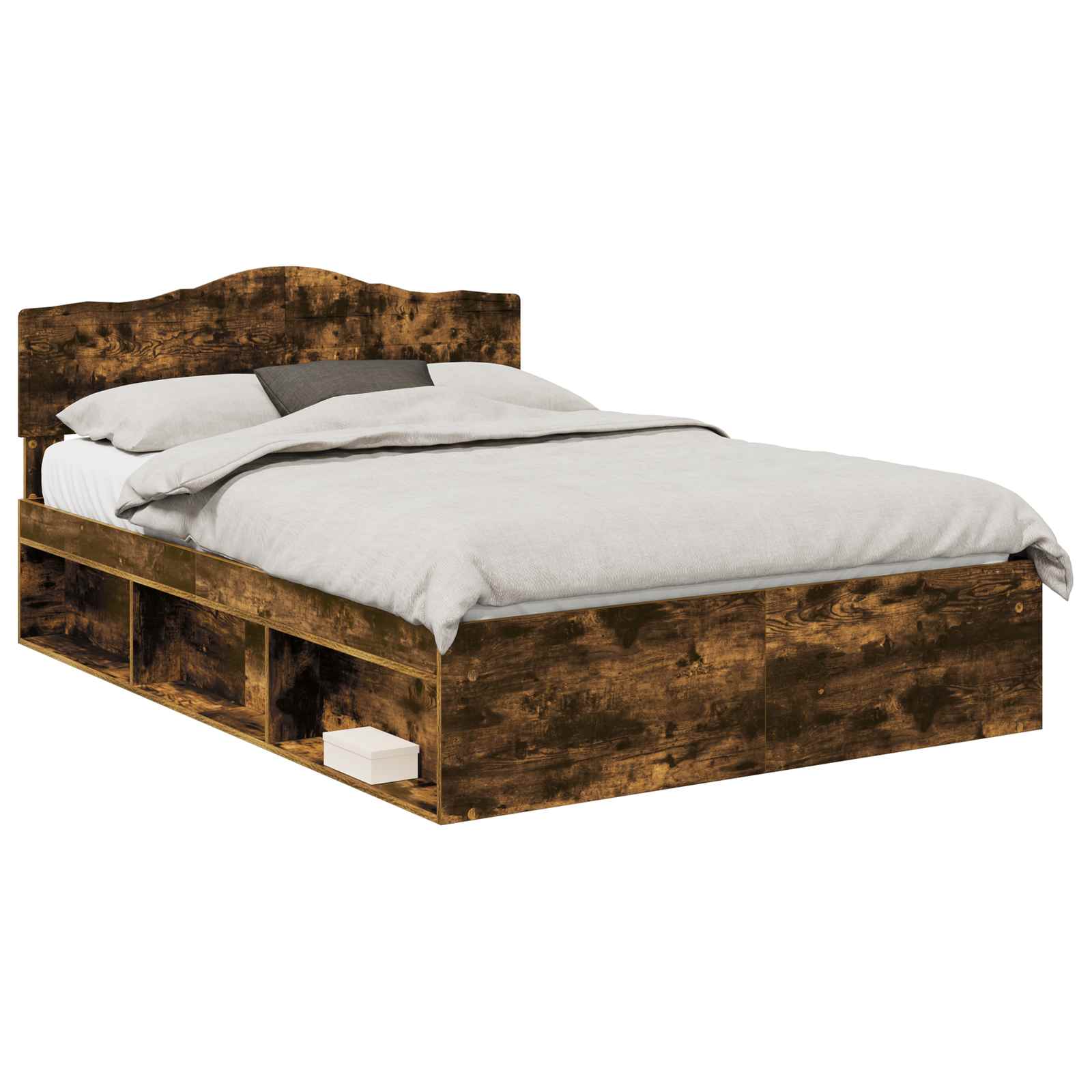 Cadre de lit Chêne fumé 150 x 200 cm Bois de pin massif
