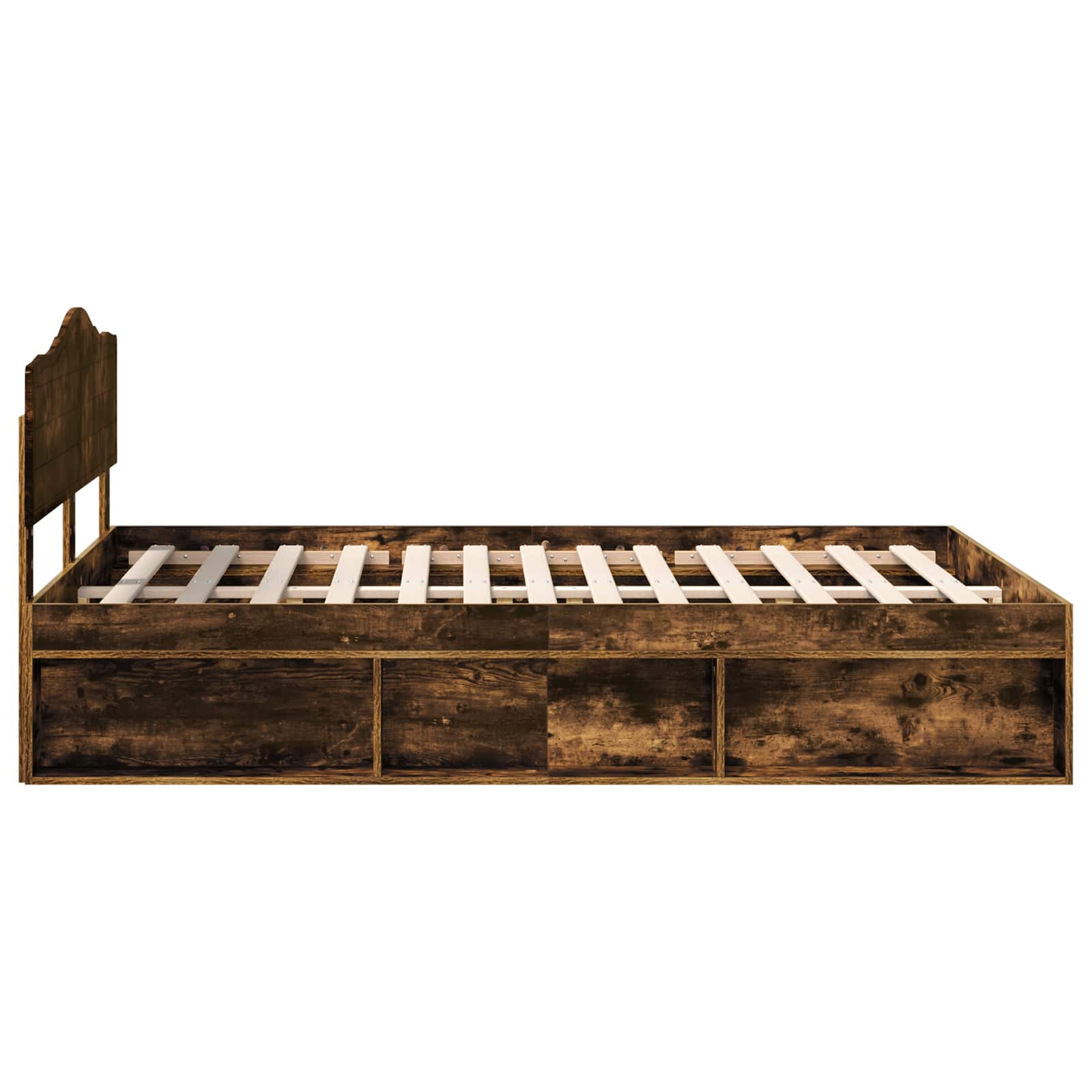 Cadre de lit Chêne fumé 150 x 200 cm Bois de pin massif