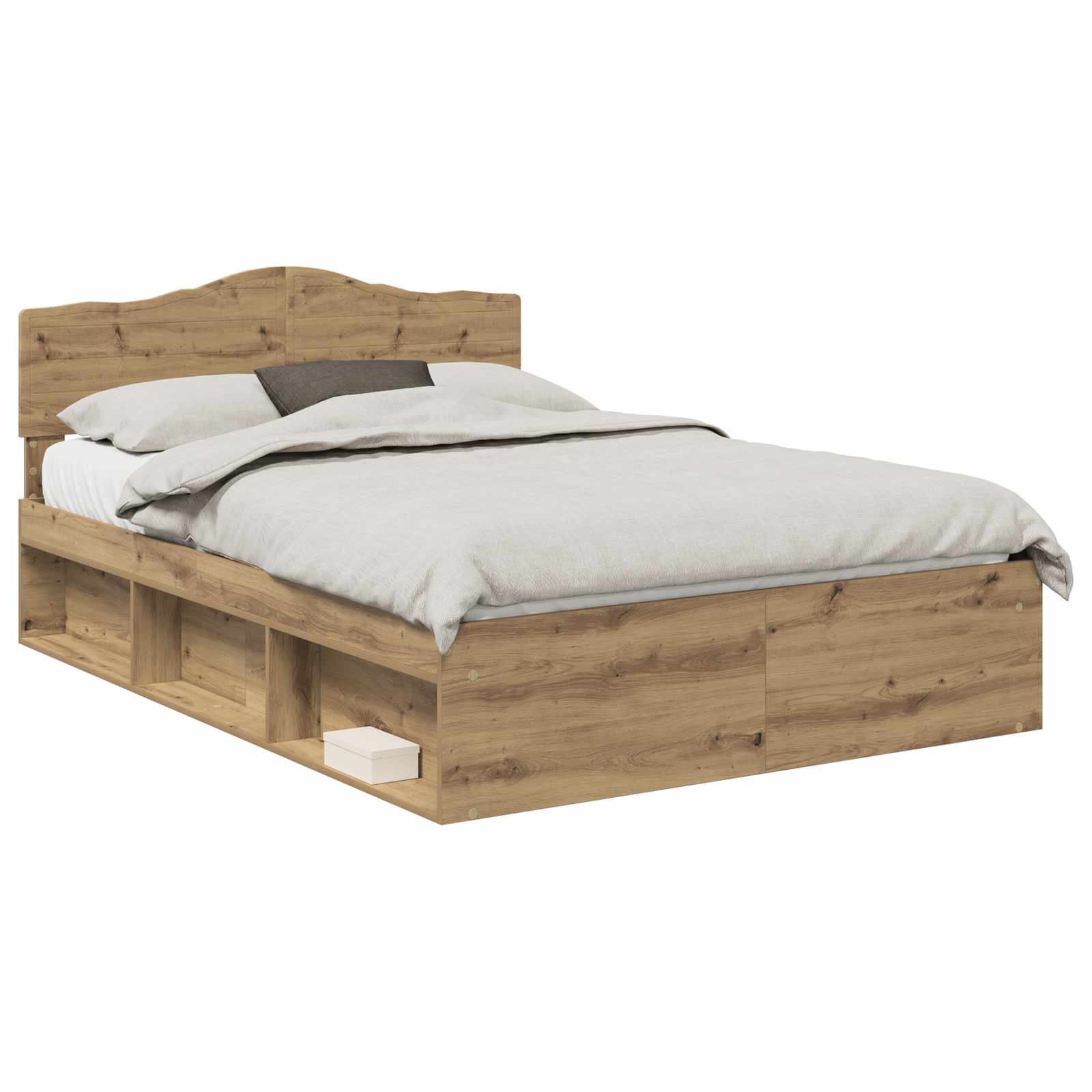 Cadre de lit Chêne artisan 150 x 200 cm Bois de pin massif - XIOS