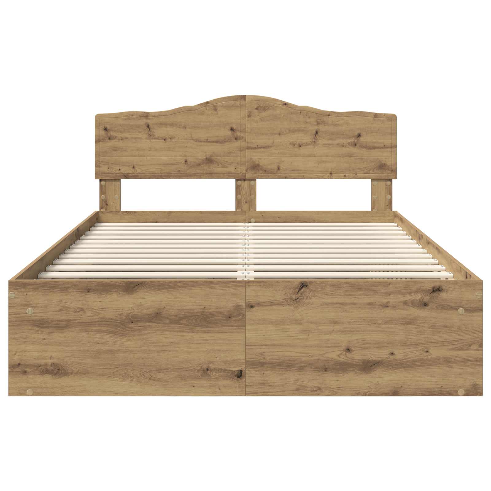 Cadre de lit Chêne artisan 150 x 200 cm Bois de pin massif - XIOS