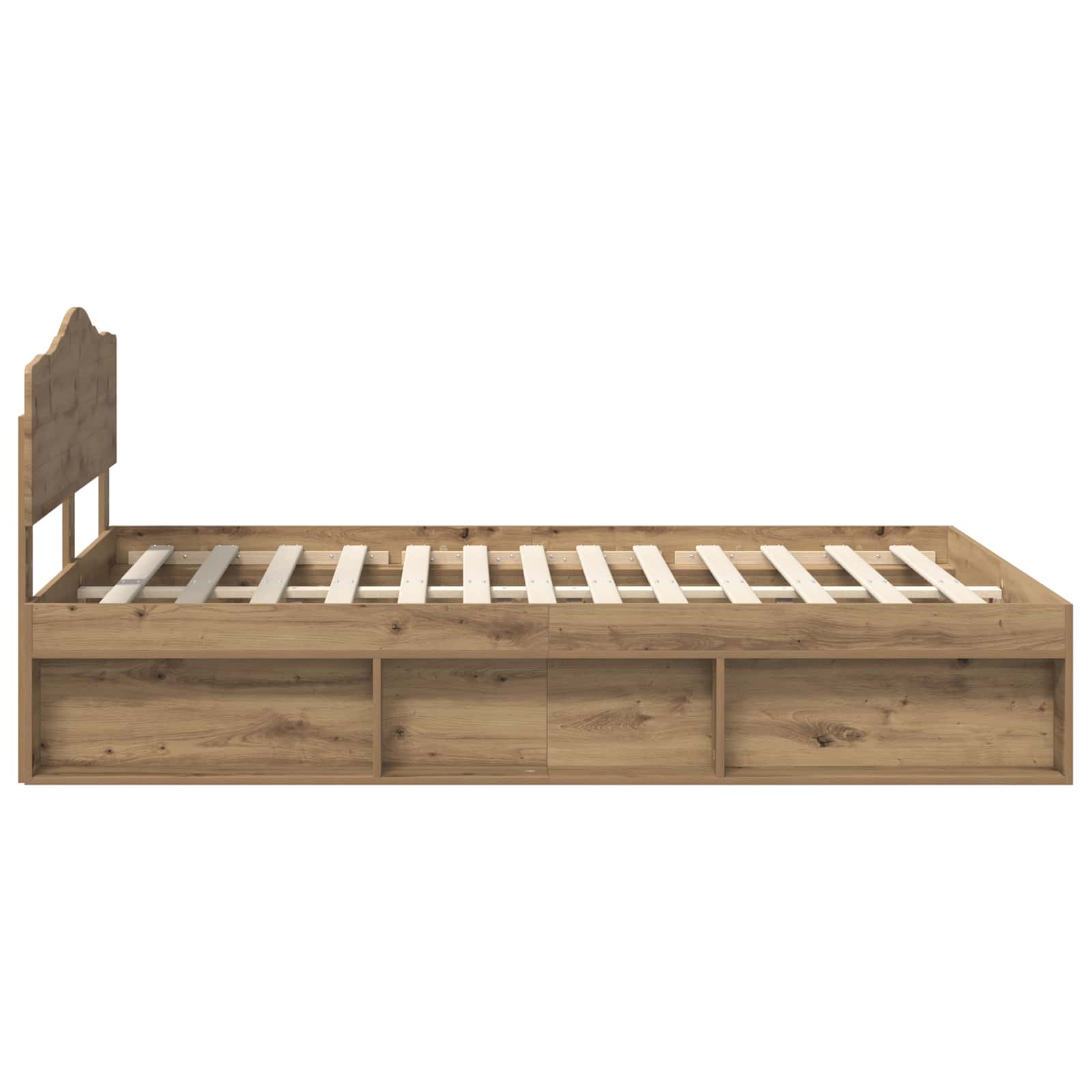 Cadre de lit Chêne artisan 150 x 200 cm Bois de pin massif - XIOS