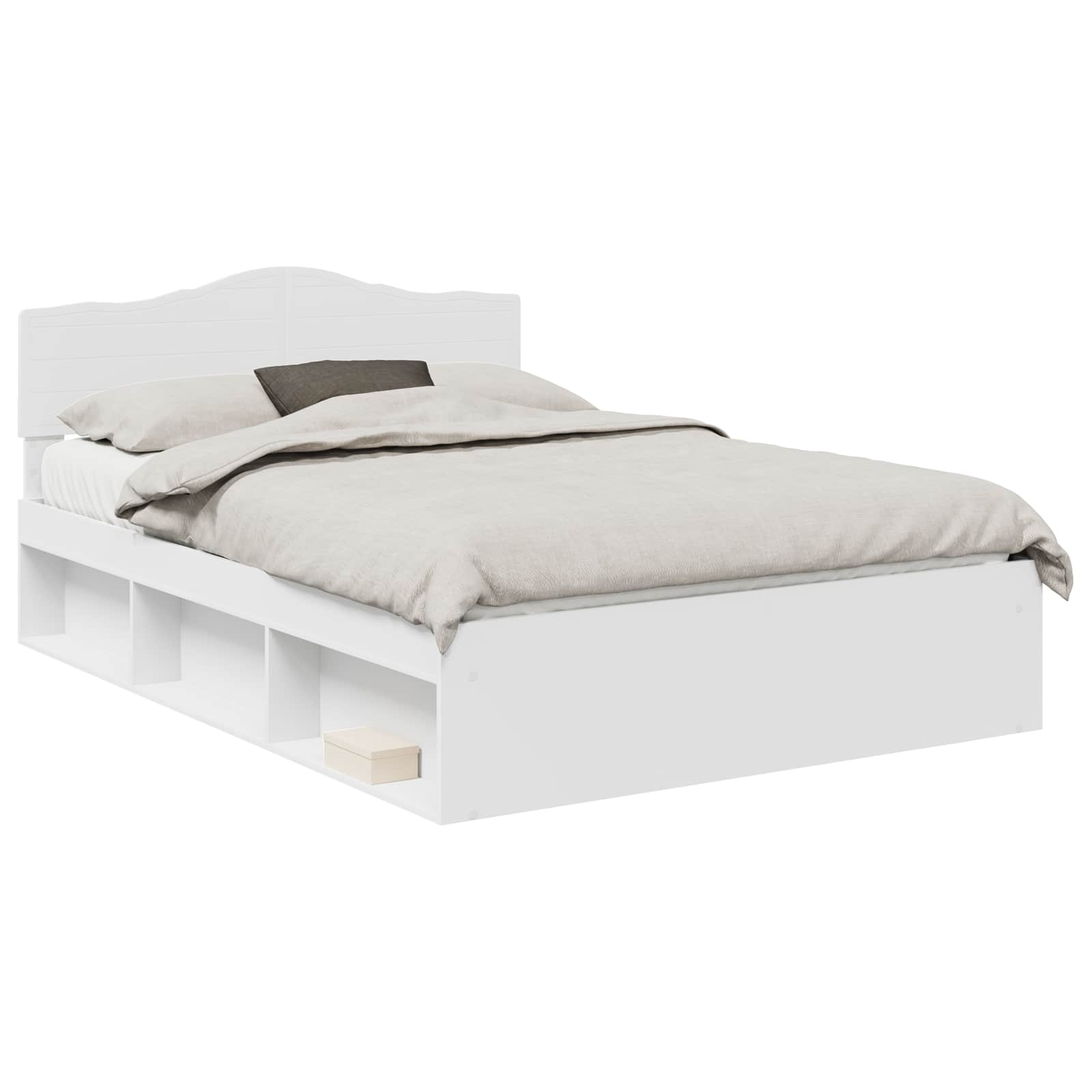 Cadre de lit Blanc 140 x 200 cm Bois de pin massif - XIOS