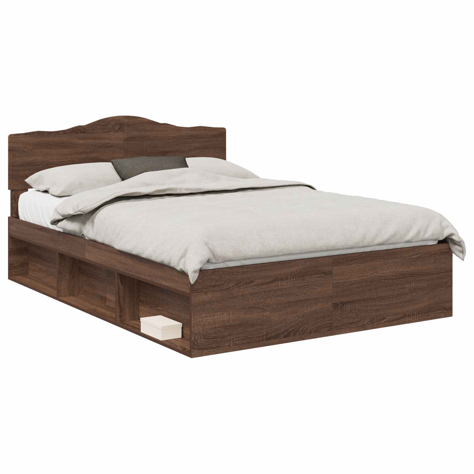 Cadre de lit Chêne brun 140 x 200 cm Bois de pin massif - XIOS