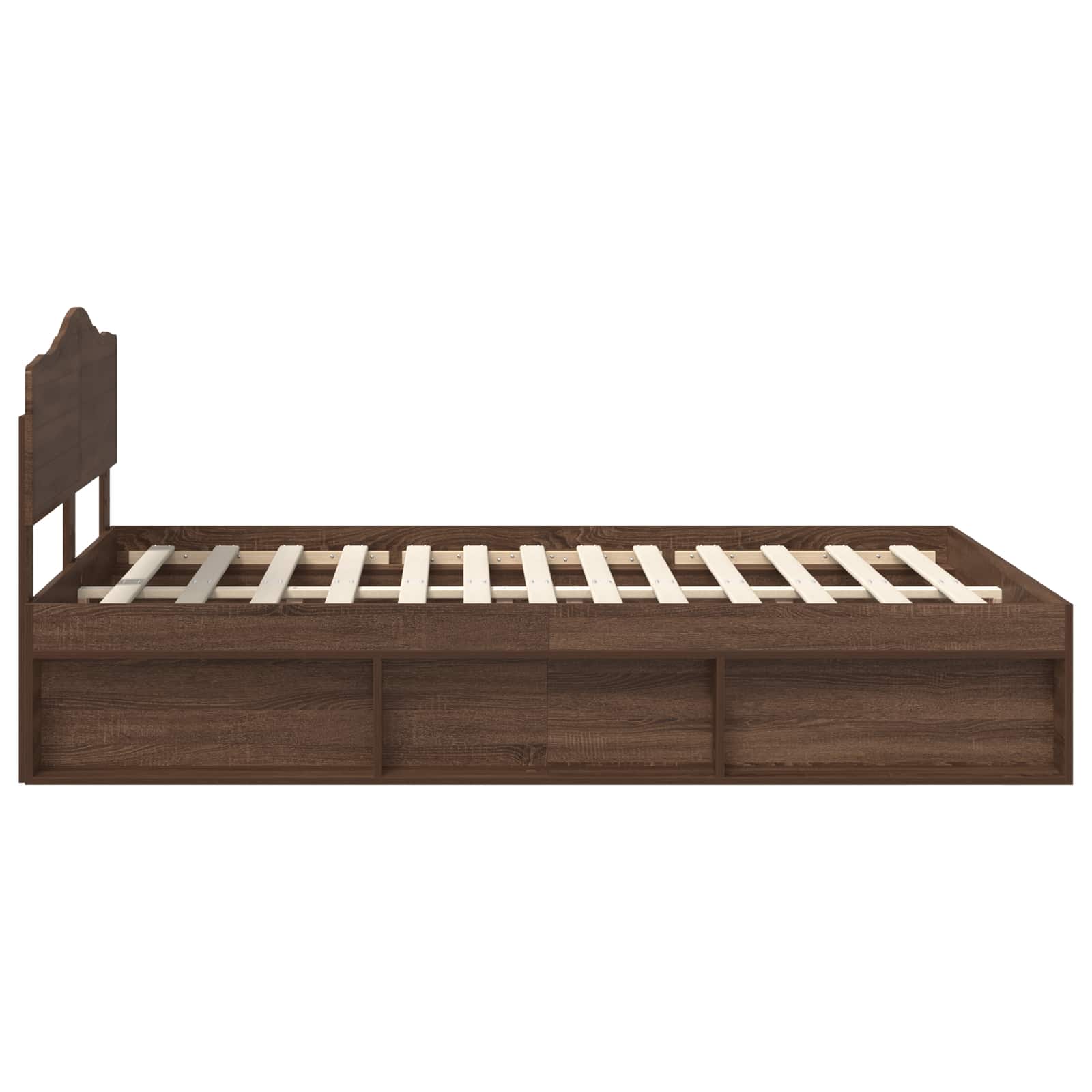 Cadre de lit Chêne brun 140 x 200 cm Bois de pin massif - XIOS