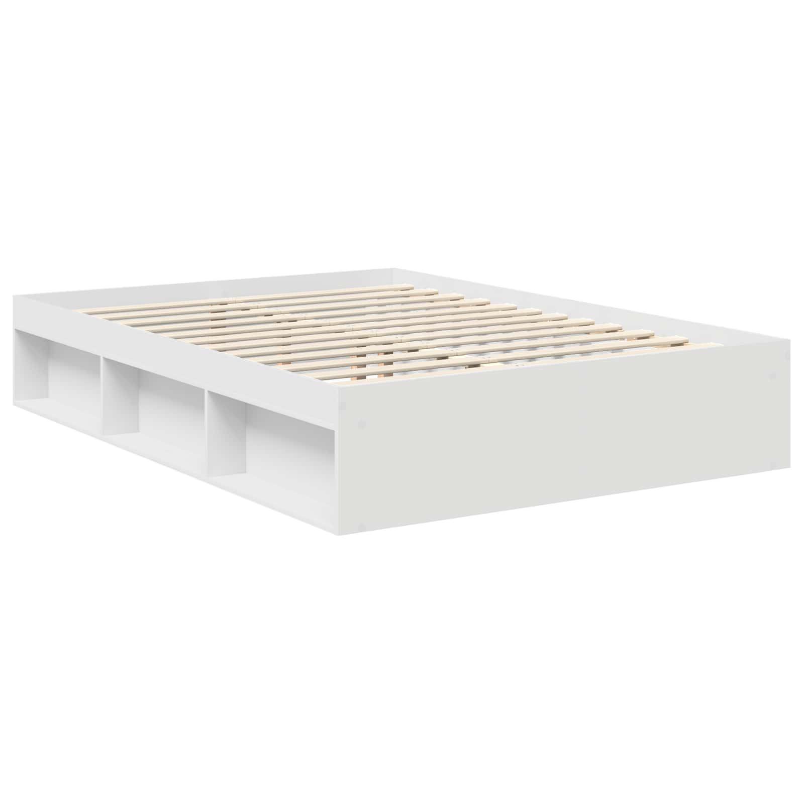 Cadre de lit Blanc 140 x 190 cm Bois de pin massif - XIOS