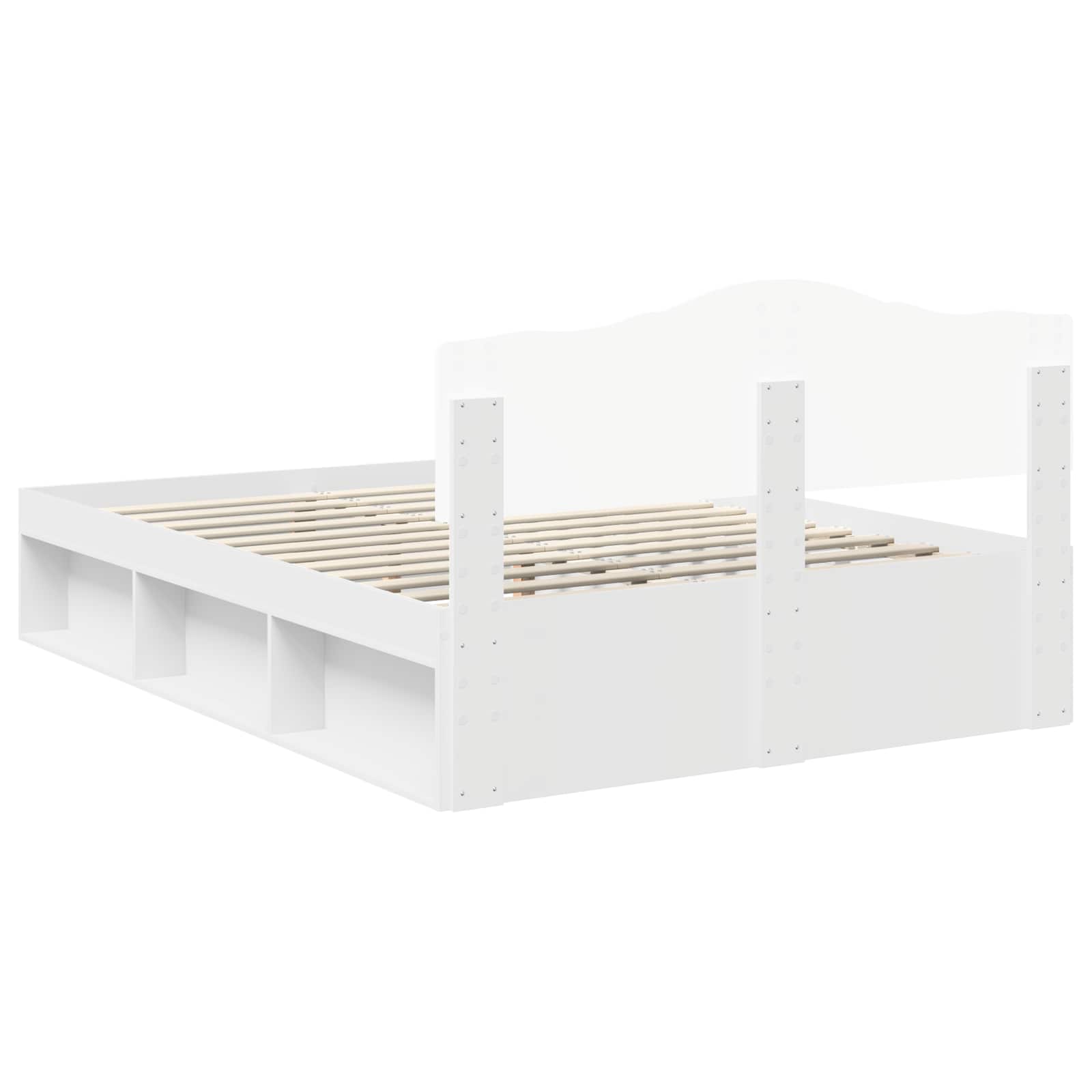 Cadre de lit Blanc 140 x 190 cm Bois de pin massif - XIOS