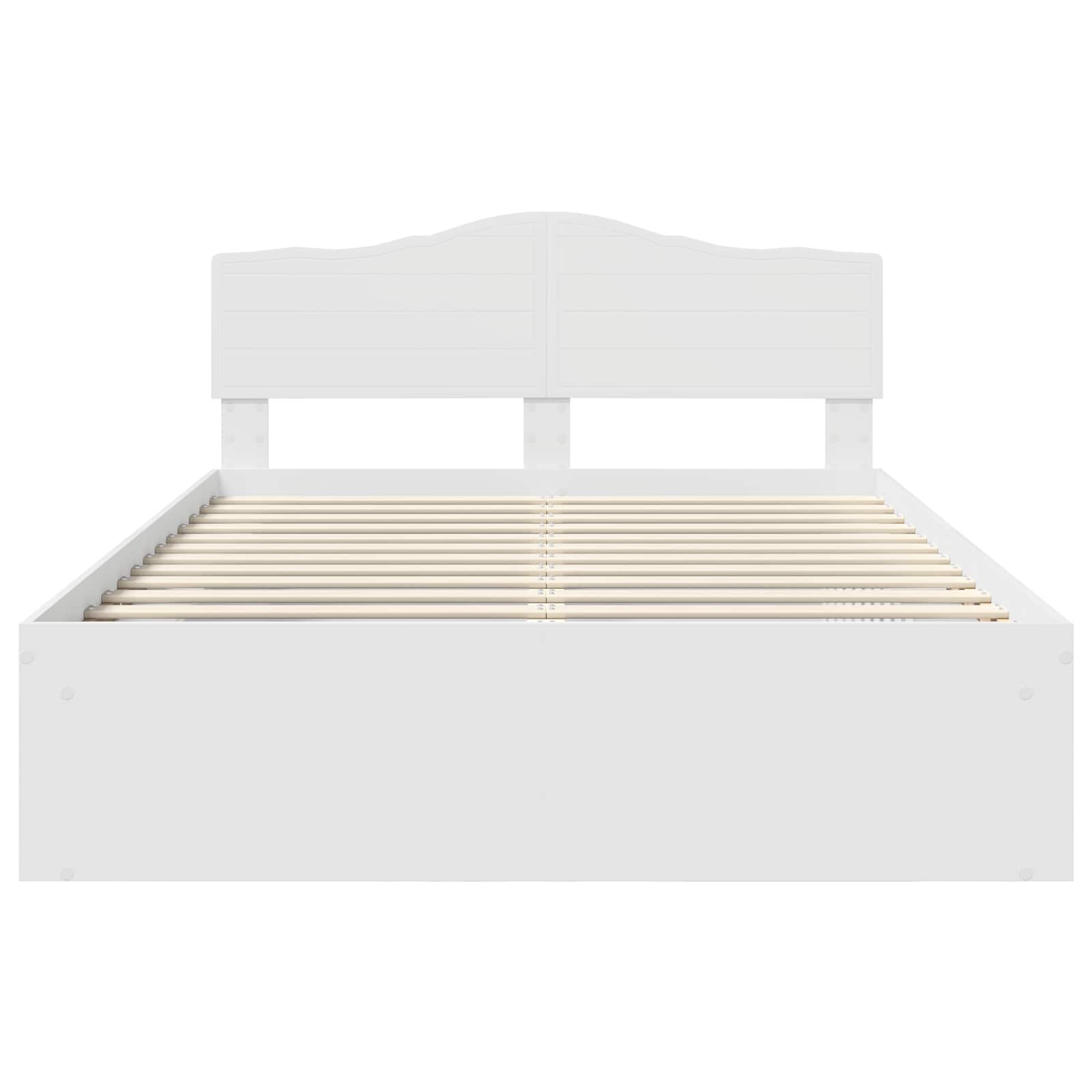Cadre de lit Blanc 140 x 190 cm Bois de pin massif - XIOS