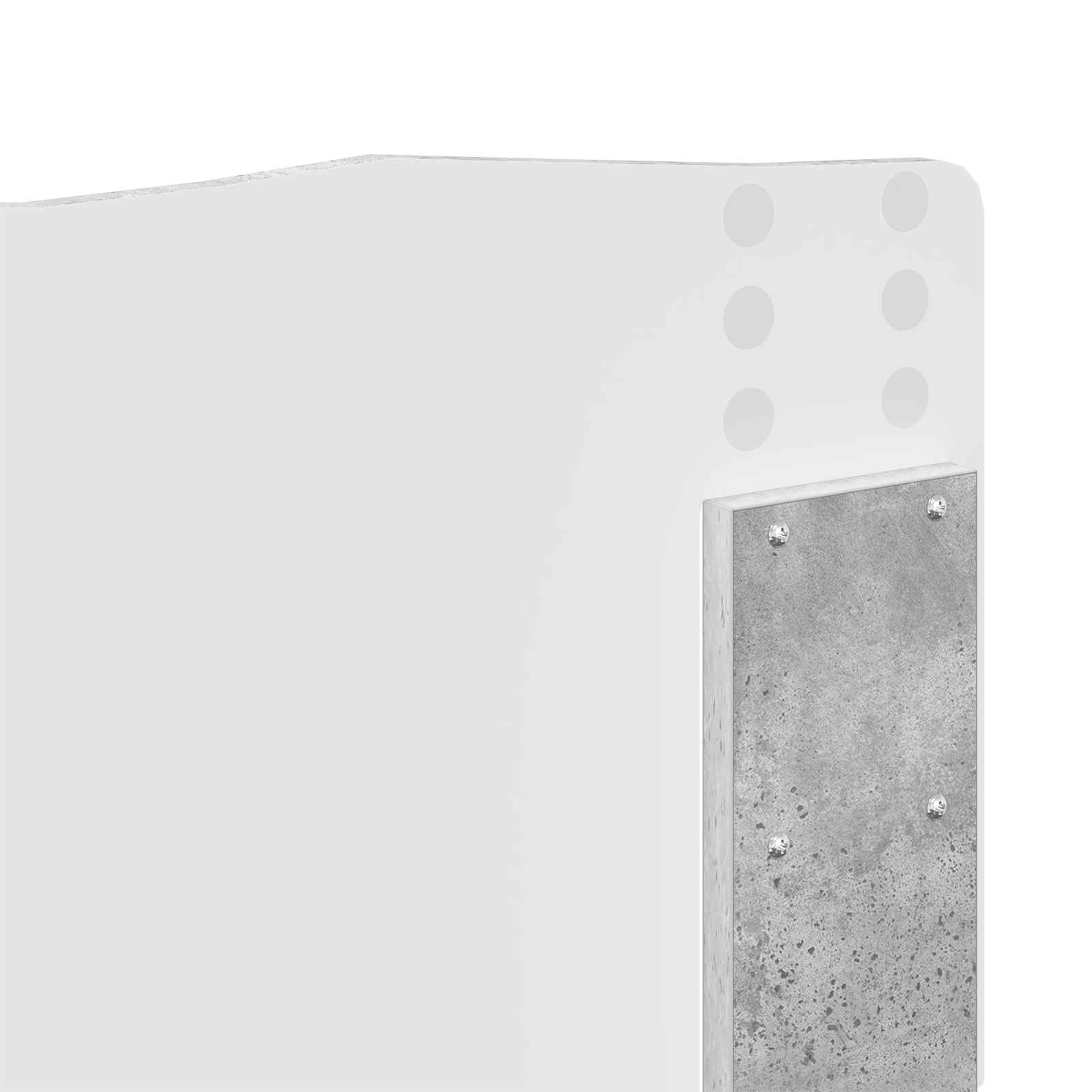 Cadre de lit avec tête de lit Béton 140 x 190 cm Pin massif - XIOS