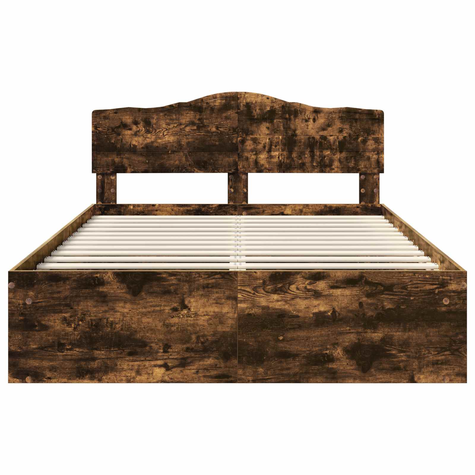 Cadre de lit Chêne fumé 140 x 190 cm Bois de pin massif - XIOS