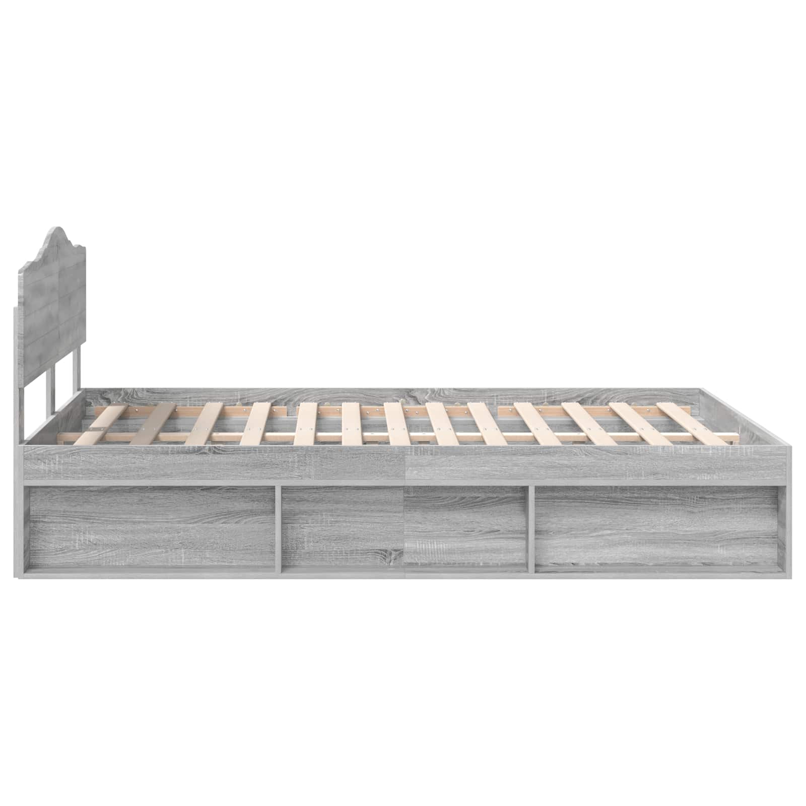 Cadre de lit Gris Sonoma 140 x 190 cm Bois de pin massif - XIOS
