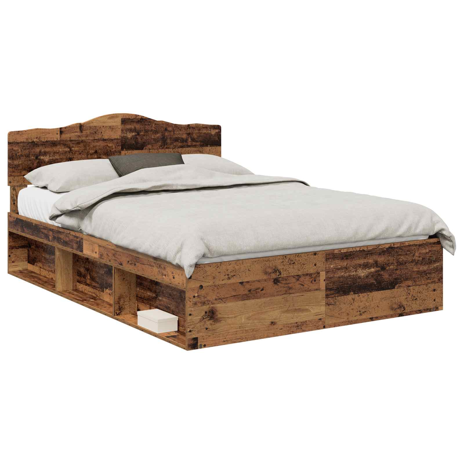 Cadre de lit Bois ancien 140 x 190 cm Bois de pin massif - XIOS