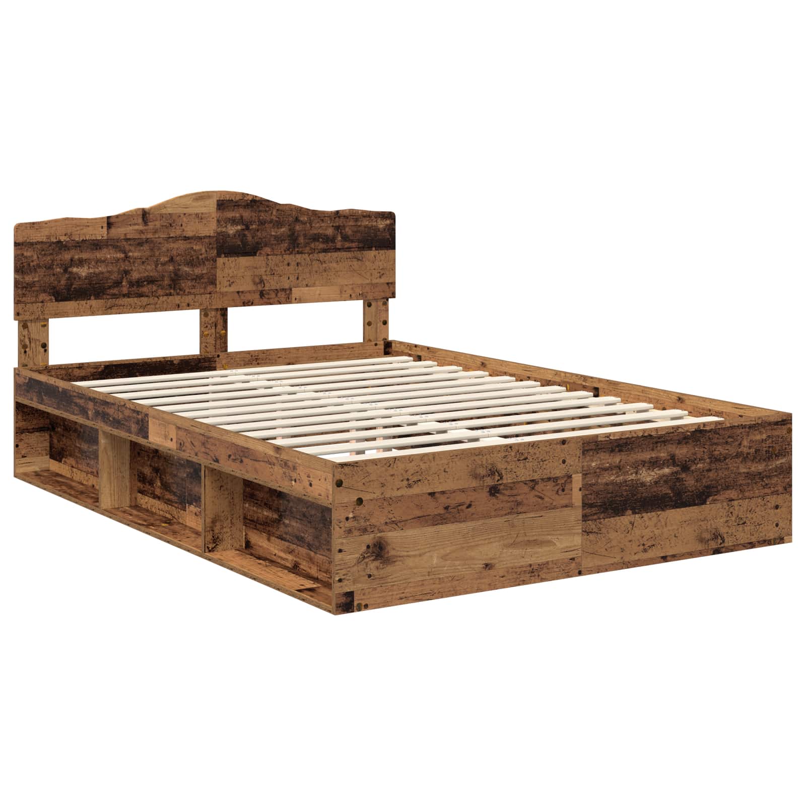 Cadre de lit Bois ancien 140 x 190 cm Bois de pin massif - XIOS