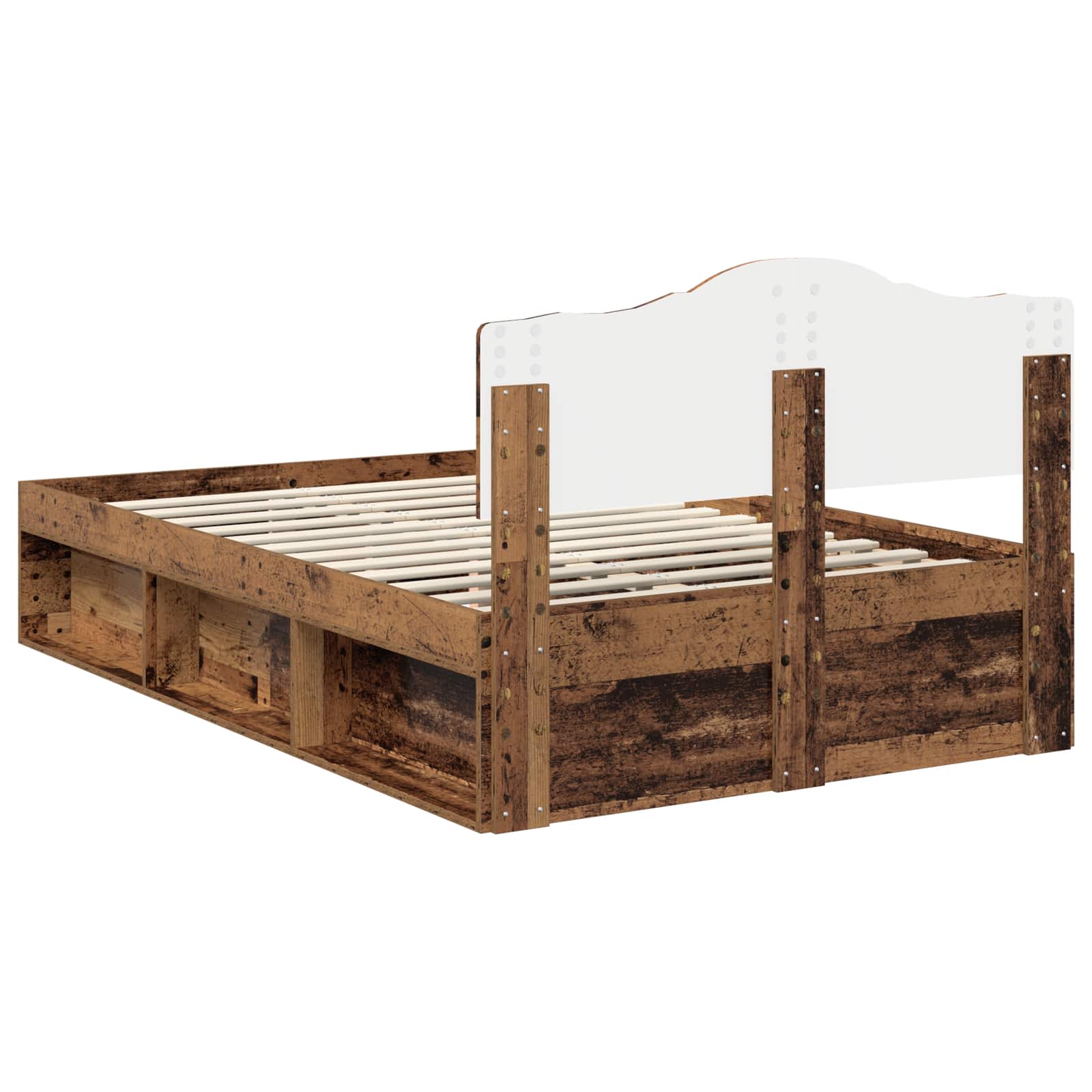 Cadre de lit Bois ancien 135 x 190 cm Bois de pin massif - XIOS