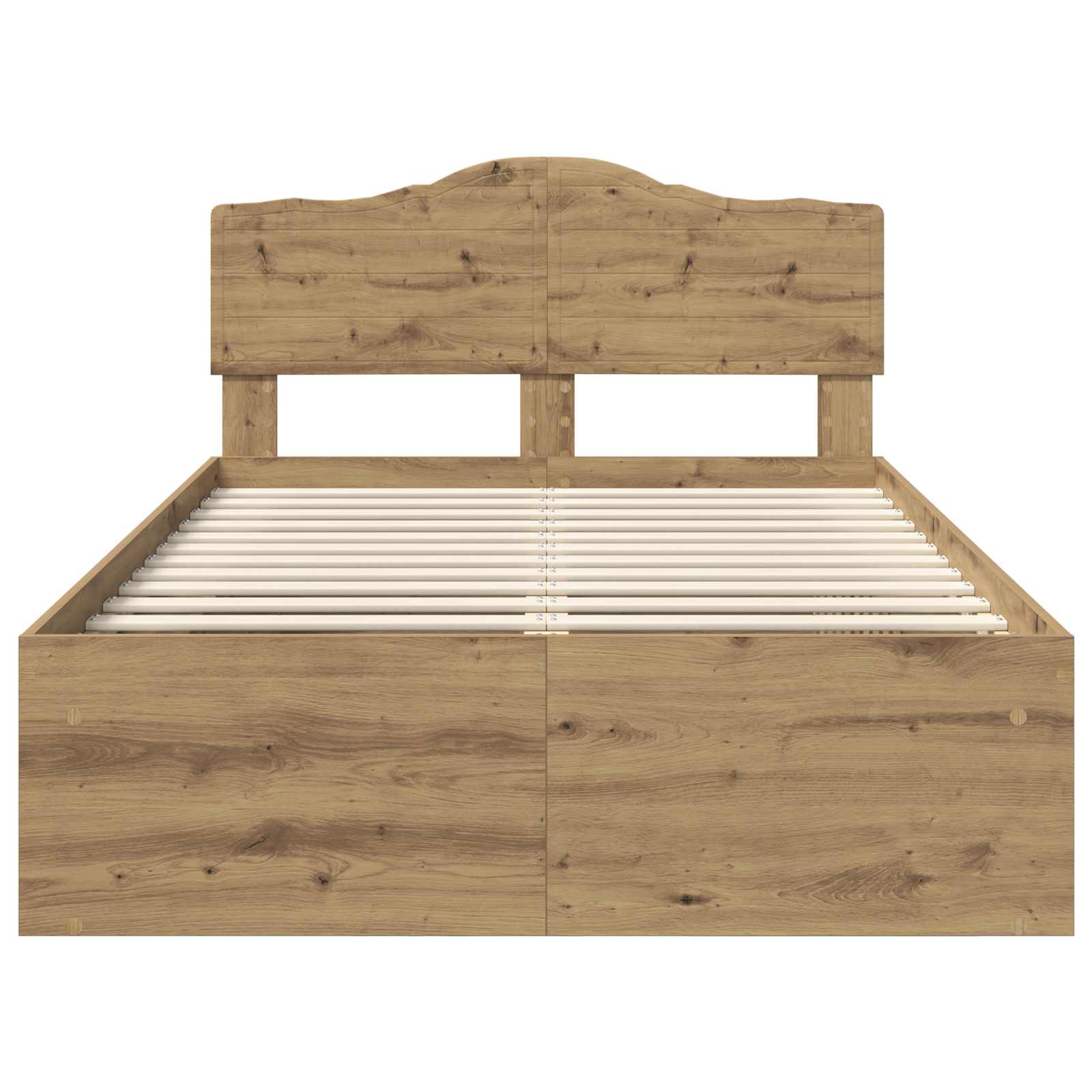 Cadre de lit Chêne artisan 135 x 190 cm Bois de pin massif - XIOS