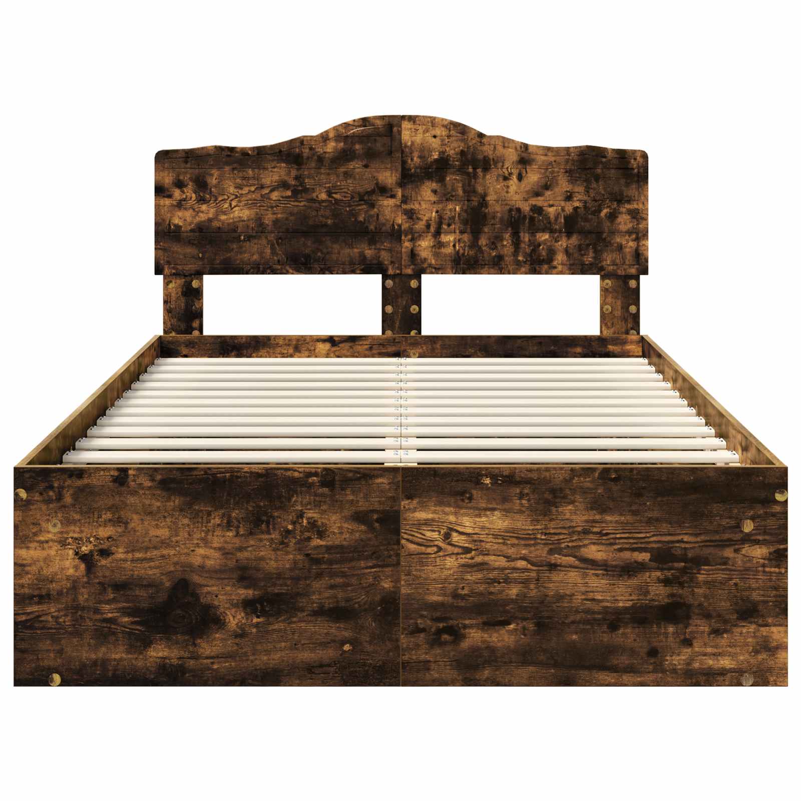 Cadre de lit Chêne fumé 120 x 200 cm Bois de pin massif - XIOS