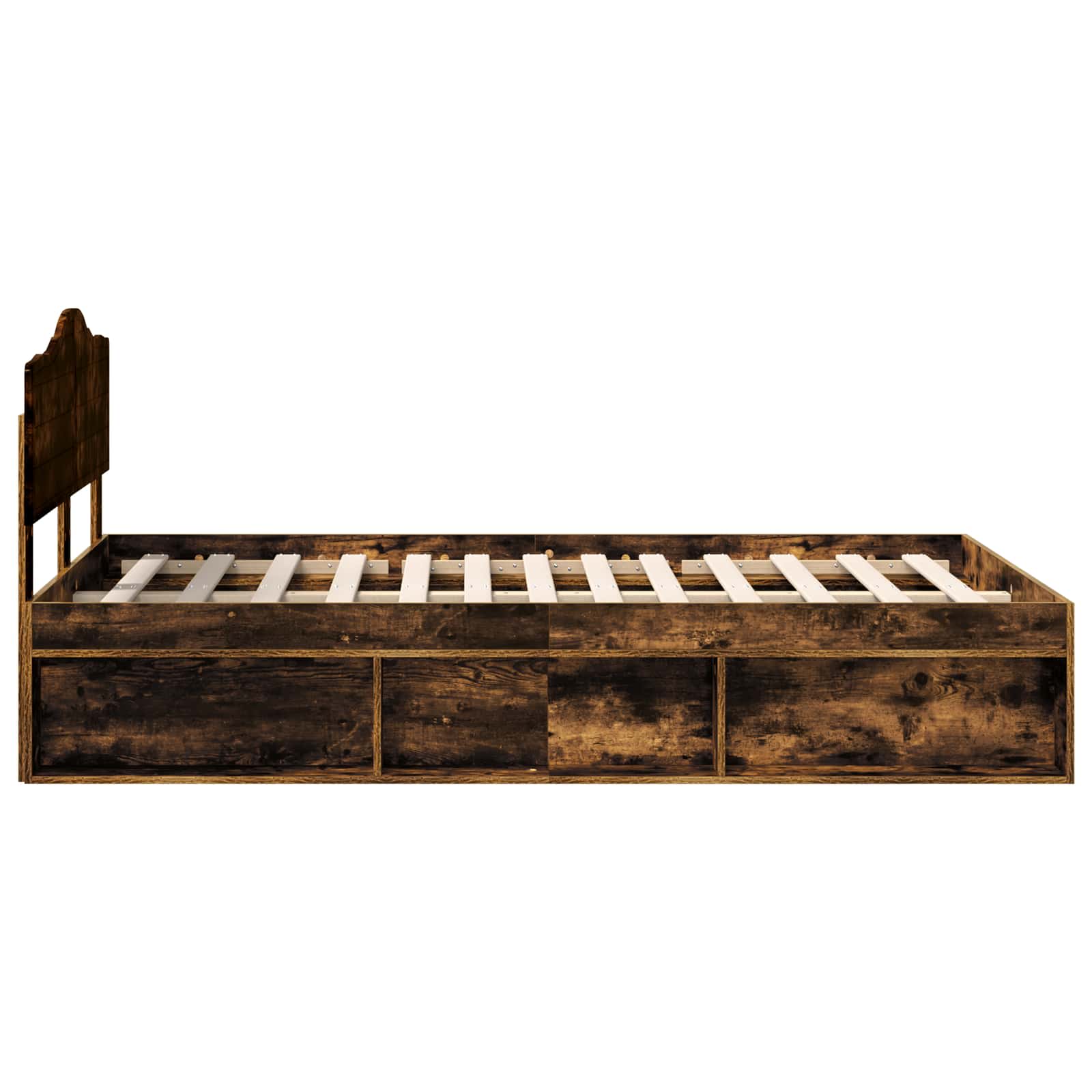 Cadre de lit Chêne fumé 120 x 200 cm Bois de pin massif - XIOS