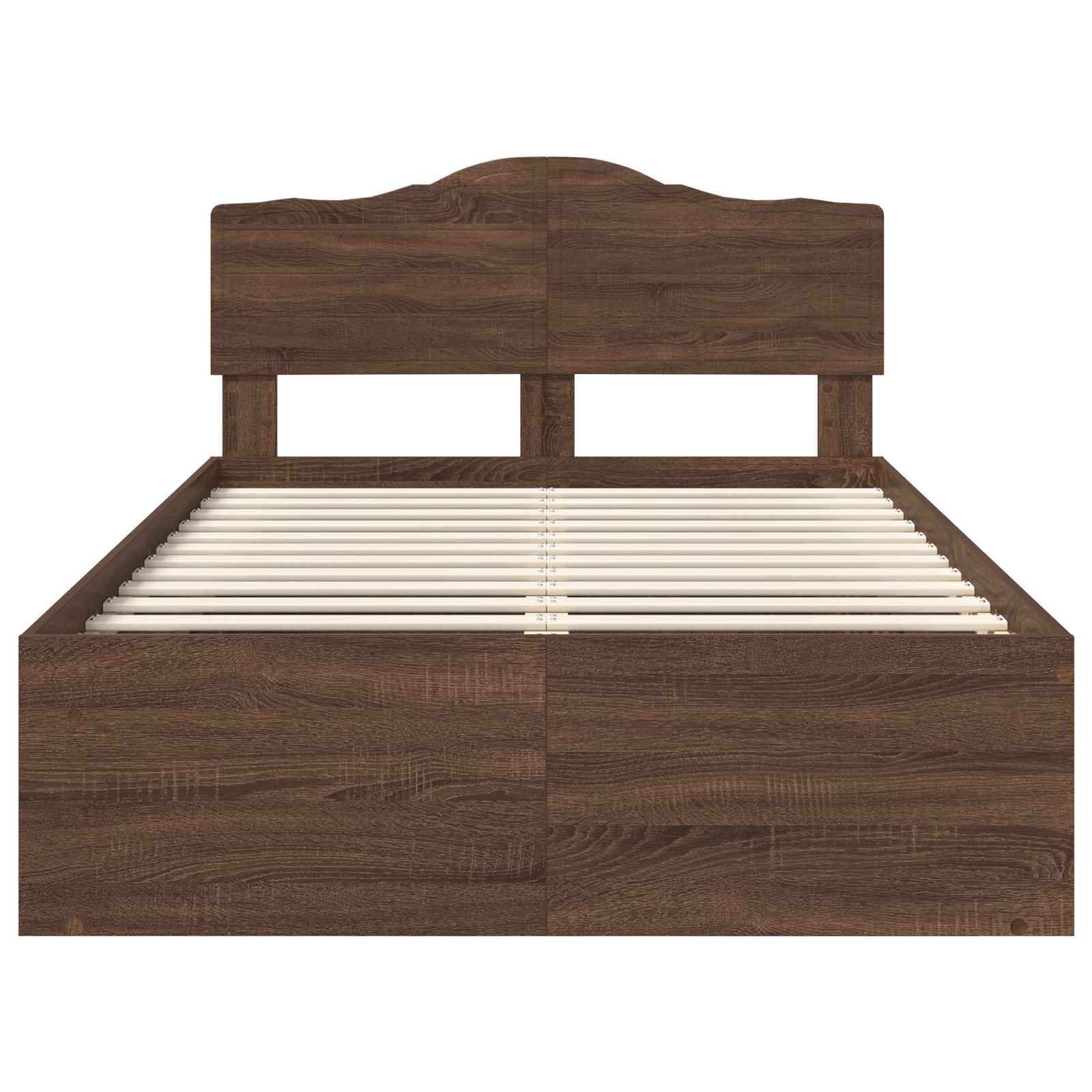Cadre de lit Chêne brun 120 x 200 cm Bois de pin massif - XIOS