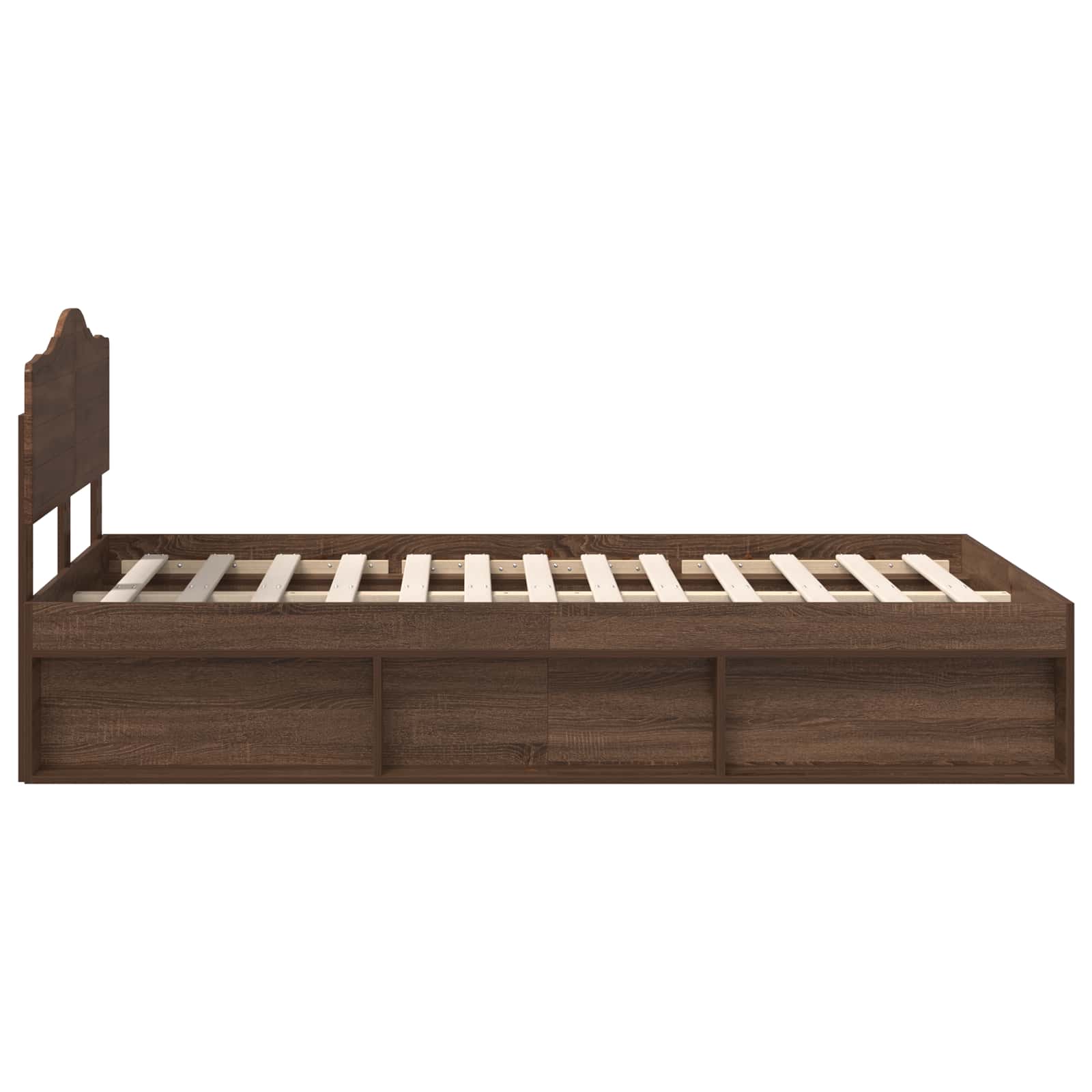 Cadre de lit Chêne brun 120 x 200 cm Bois de pin massif - XIOS