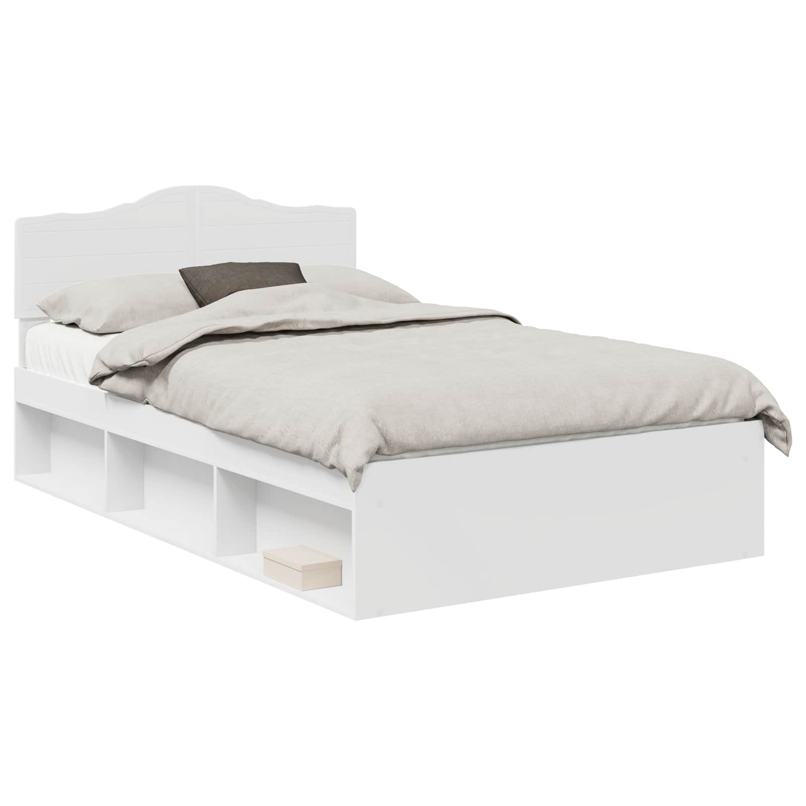 Cadre de lit Blanc 120 x 190 cm Bois de pin massif - XIOS