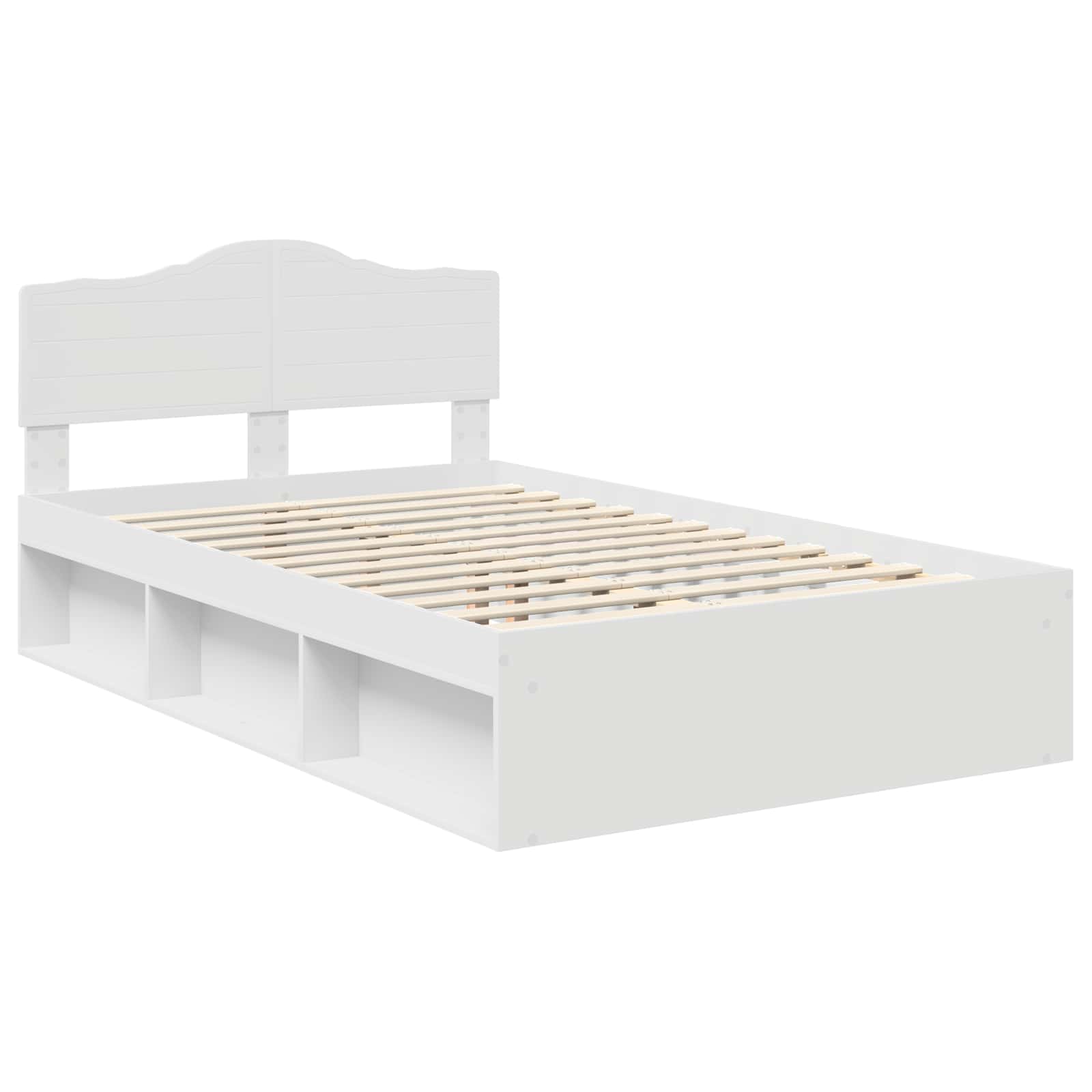 Cadre de lit Blanc 120 x 190 cm Bois de pin massif - XIOS