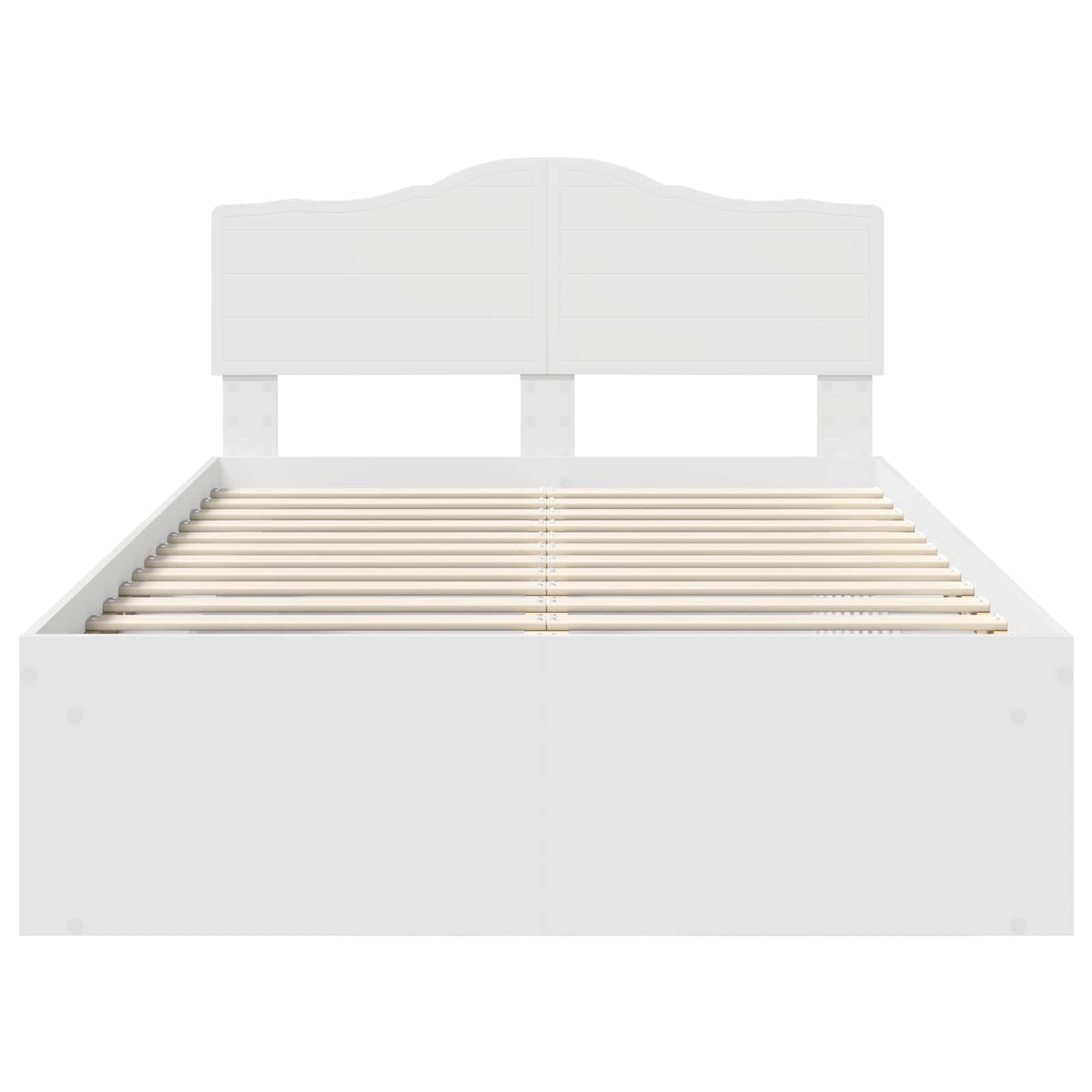 Cadre de lit Blanc 120 x 190 cm Bois de pin massif - XIOS
