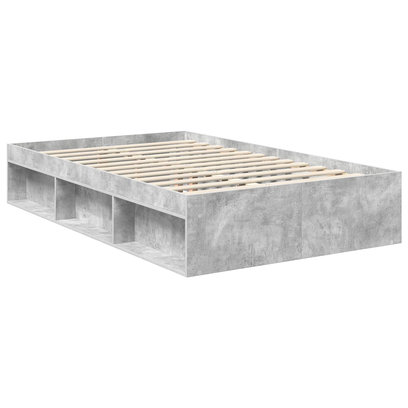 Cadre de lit Béton 120 x 190 cm Bois de pin massif - XIOS