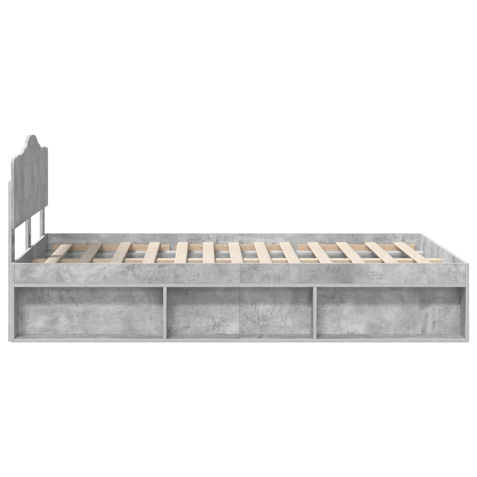 Cadre de lit Béton 120 x 190 cm Bois de pin massif - XIOS