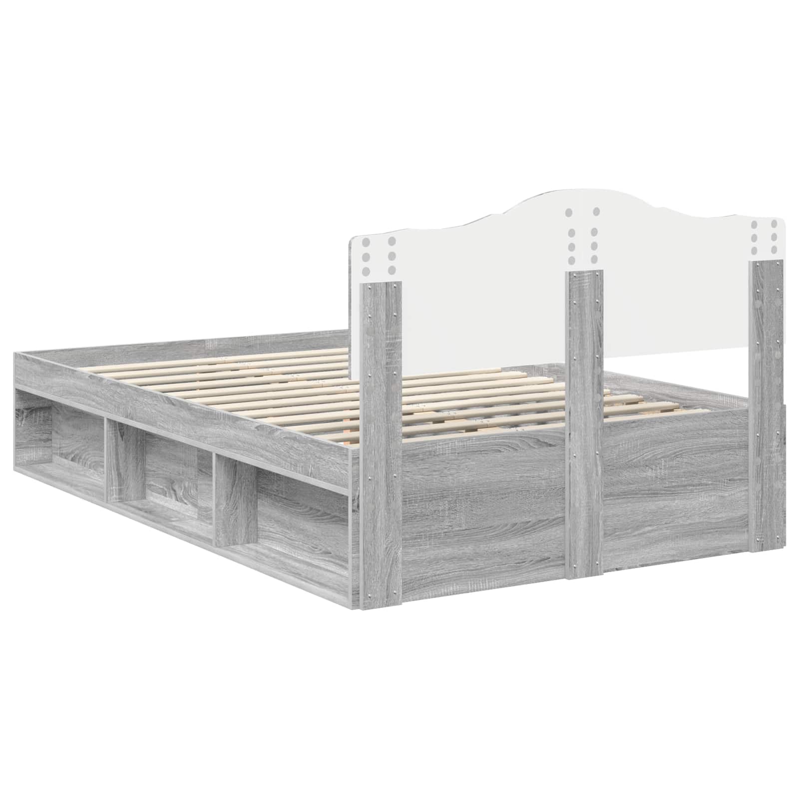 Cadre de lit Gris Sonoma 120 x 190 cm Bois de pin massif - XIOS