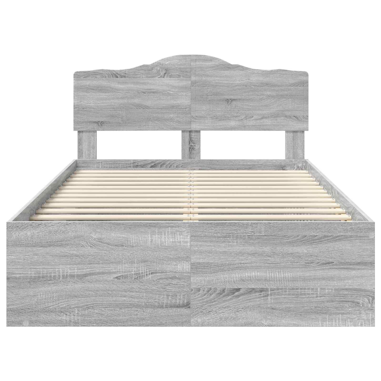 Cadre de lit Gris Sonoma 120 x 190 cm Bois de pin massif - XIOS