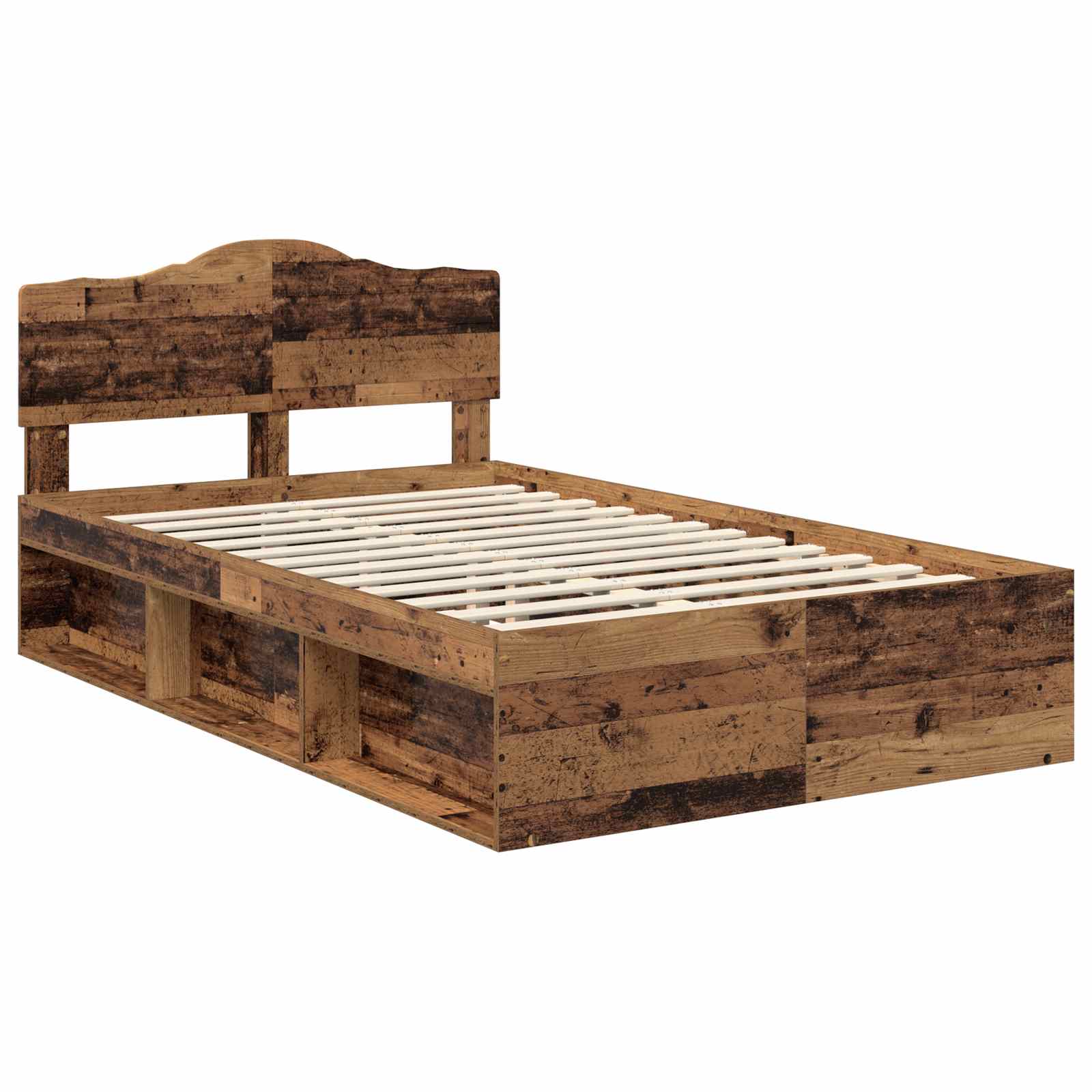 Cadre de lit Bois ancien 120 x 190 cm Bois de pin massif - XIOS