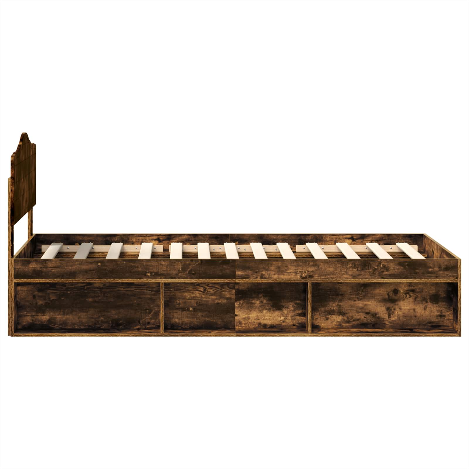 Cadre de lit Chêne fumé 100 x 200 cm Bois de pin massif - XIOS