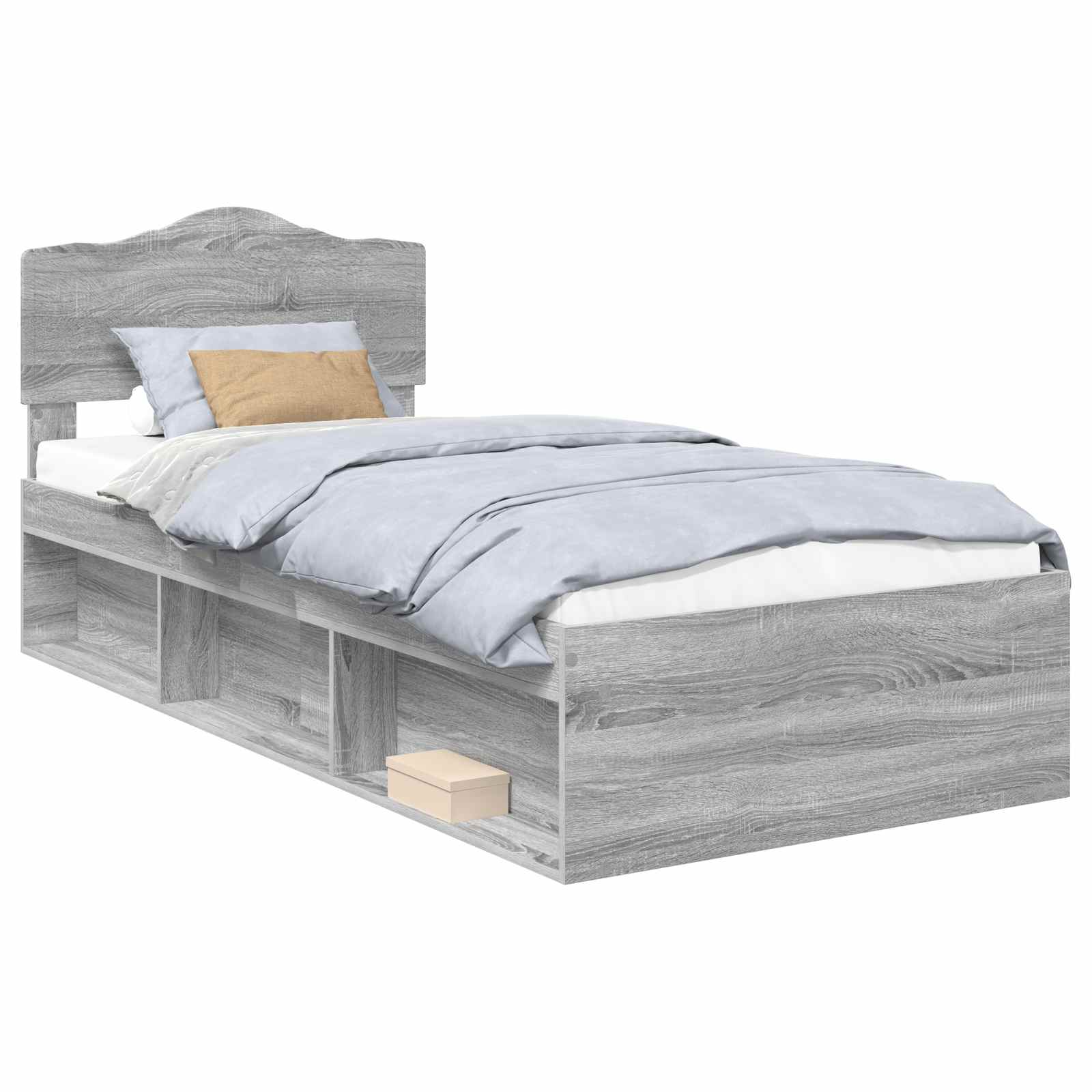 Cadre de lit Gris Sonoma 100 x 200 cm Bois de pin massif - XIOS