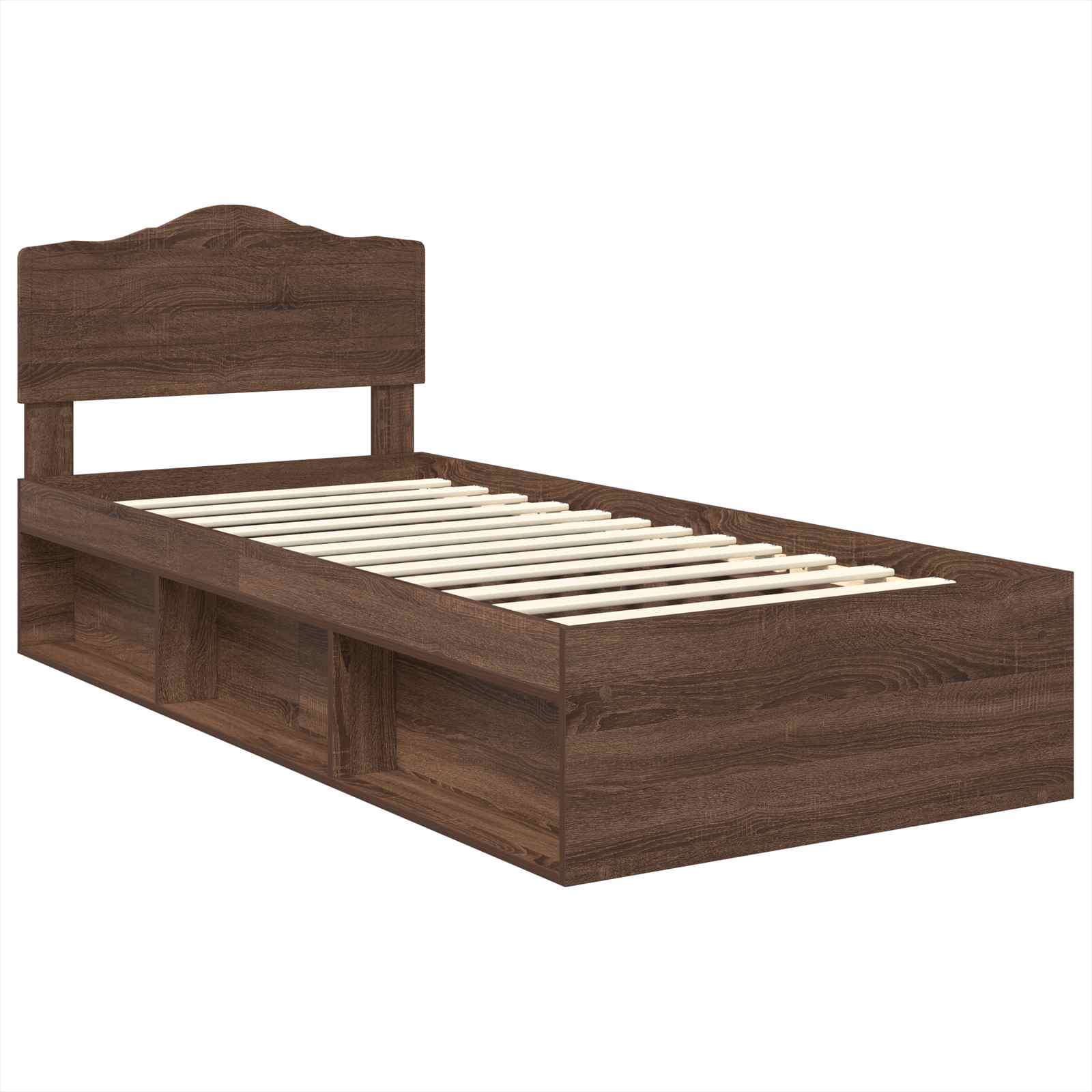 Cadre de lit Chêne brun 100 x 200 cm Bois de pin massif - XIOS