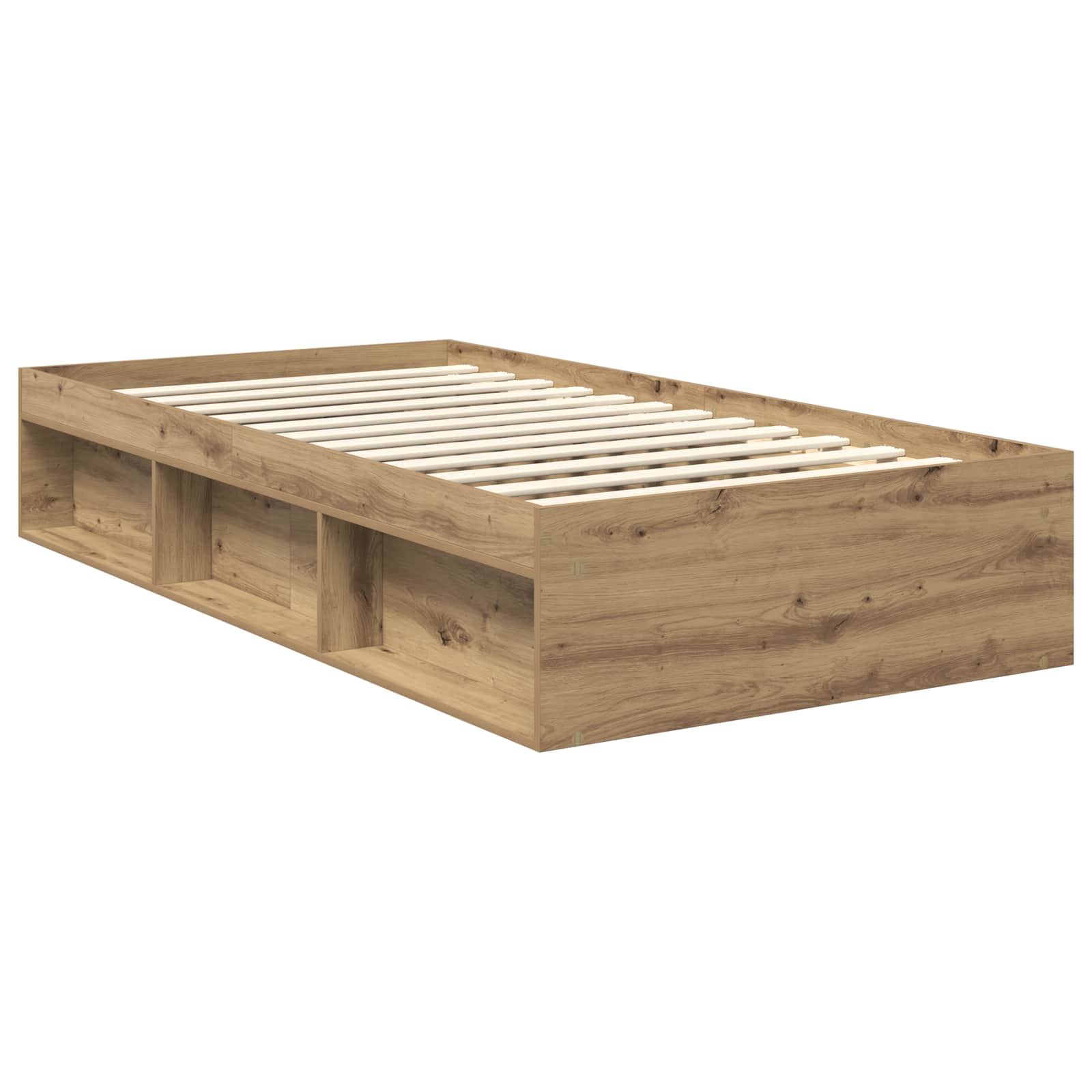 Cadre de lit Chêne artisan 100 x 200 cm Bois de pin massif - XIOS