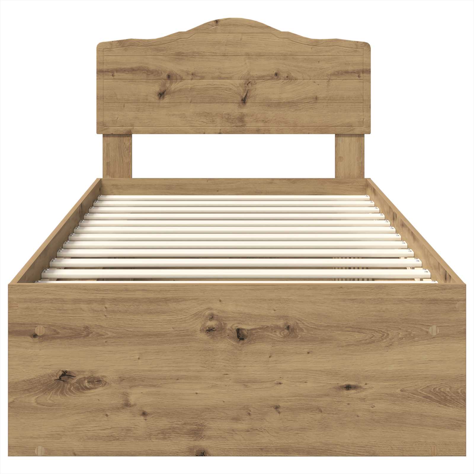 Cadre de lit Chêne artisan 100 x 200 cm Bois de pin massif - XIOS