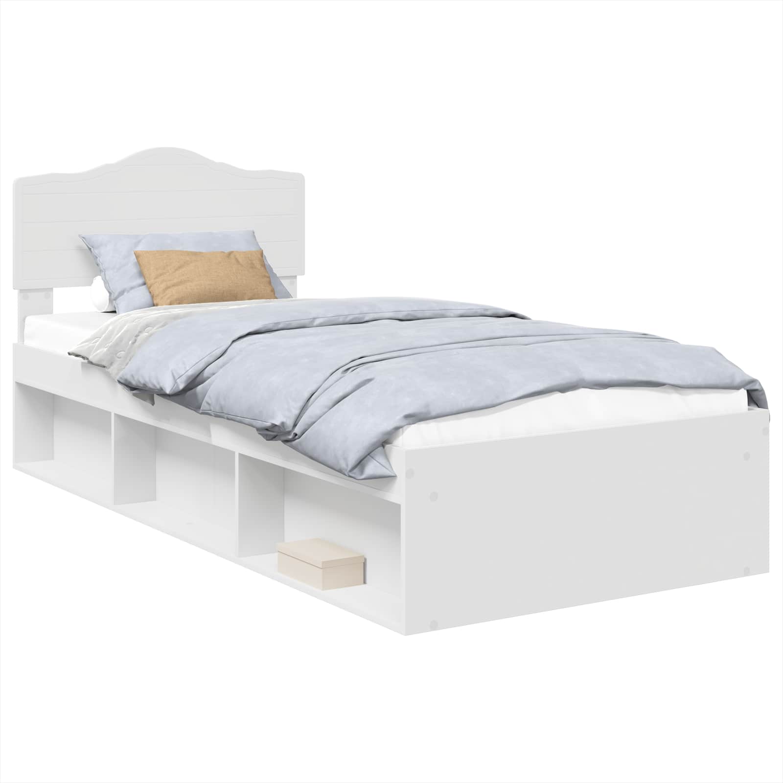 Cadre de lit Blanc 90 x 200 cm Bois de pin massif - XIOS